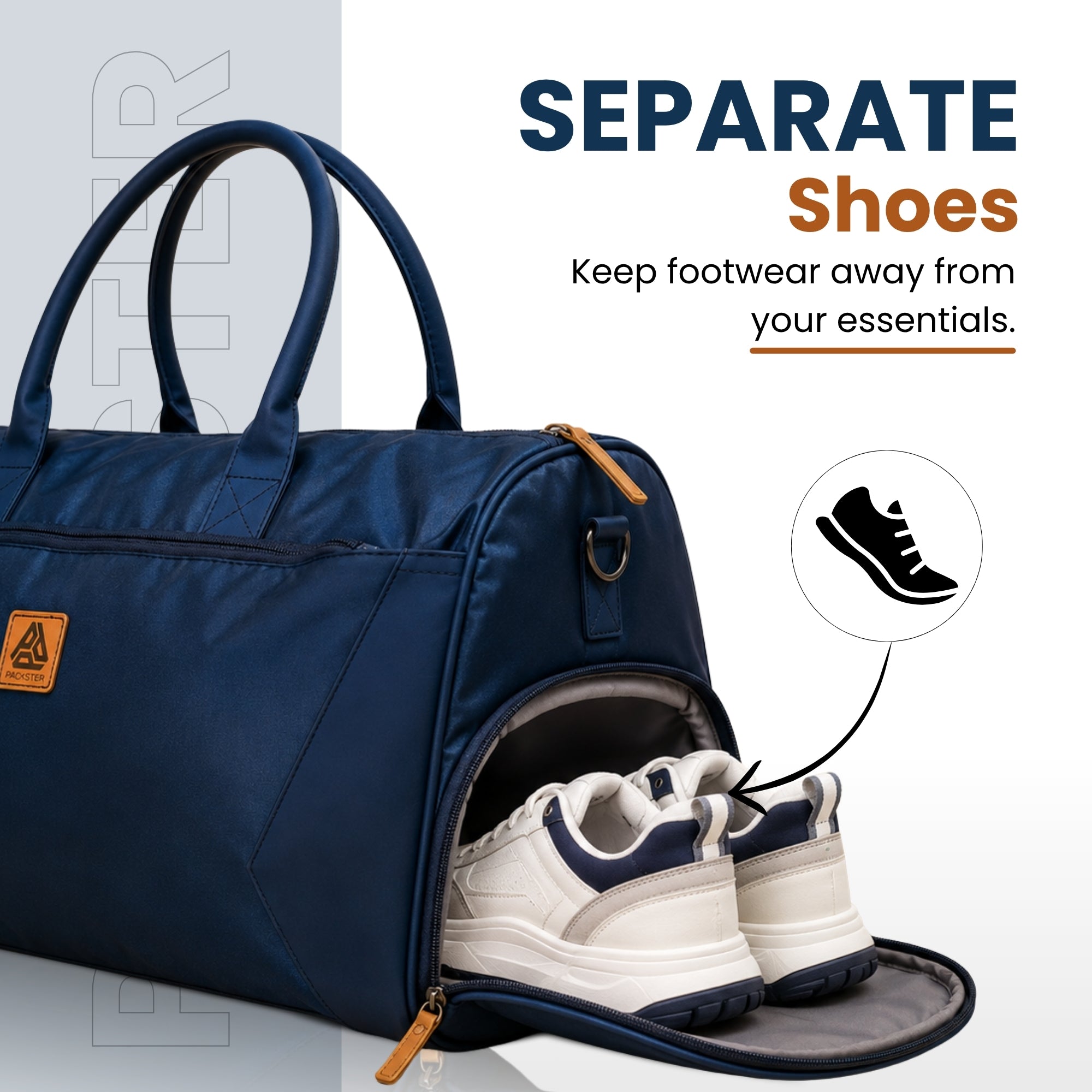 Packster Ample 40L Navy Blue Gym Backpack Style Duffle Bag for Men & Women