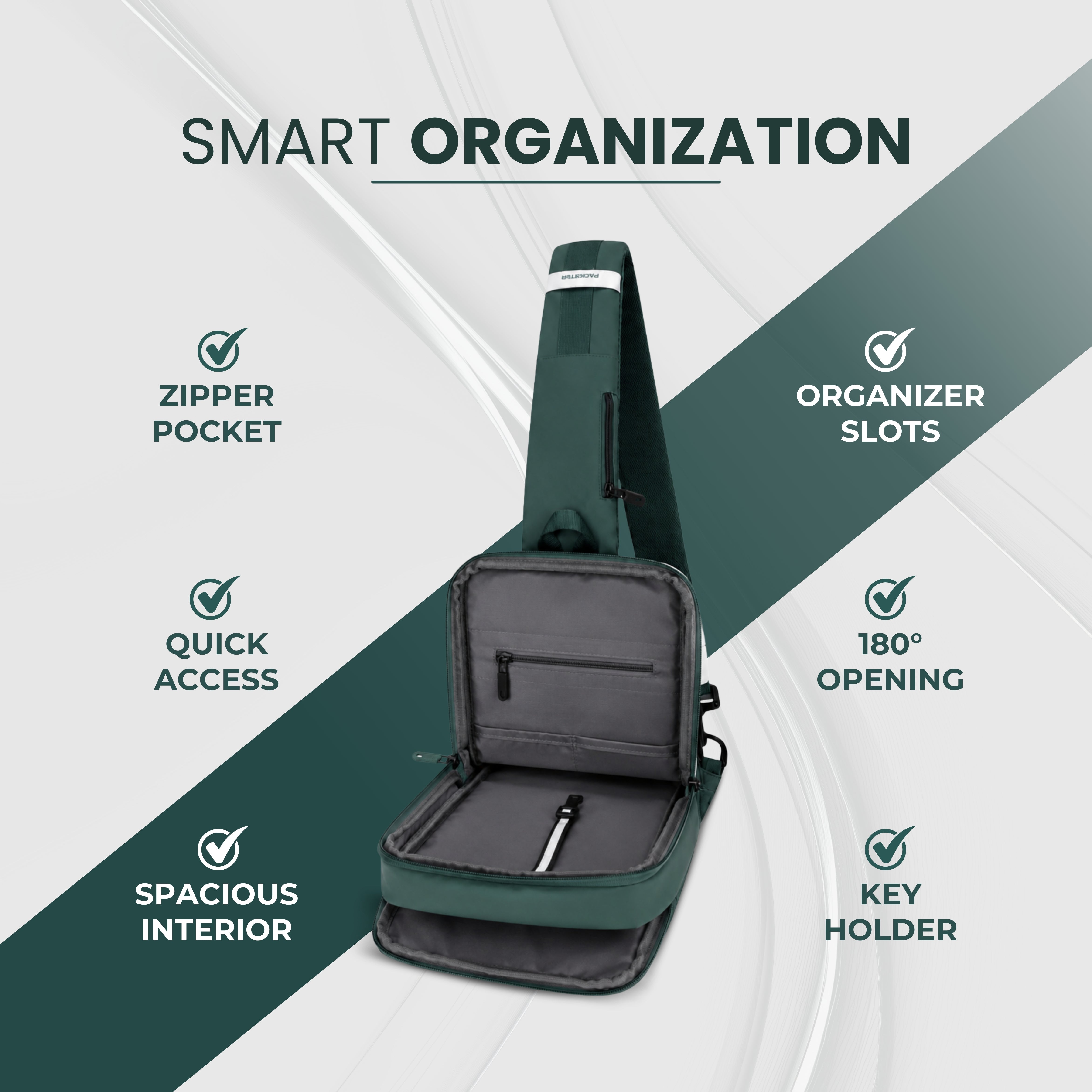 Pine Green Sling Bag for Men &amp; Women