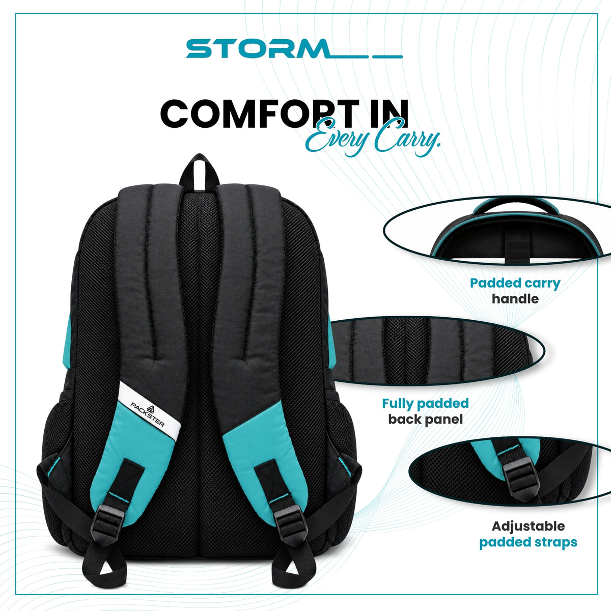 Black Blue Laptop Backpack