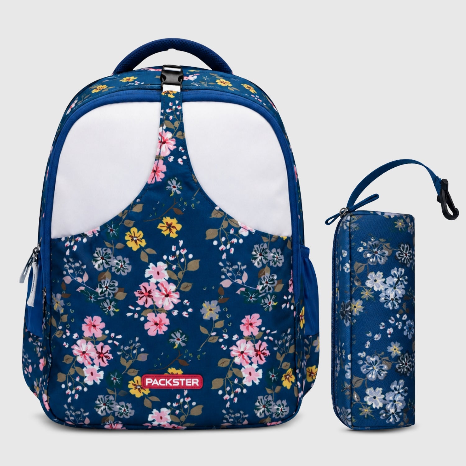 Packster Pancy Kids School Backpack | 24L  School Bags For Girls with Stationery Pouch | Lightweight | Water-Resistant | Crystal Teal Floral Design