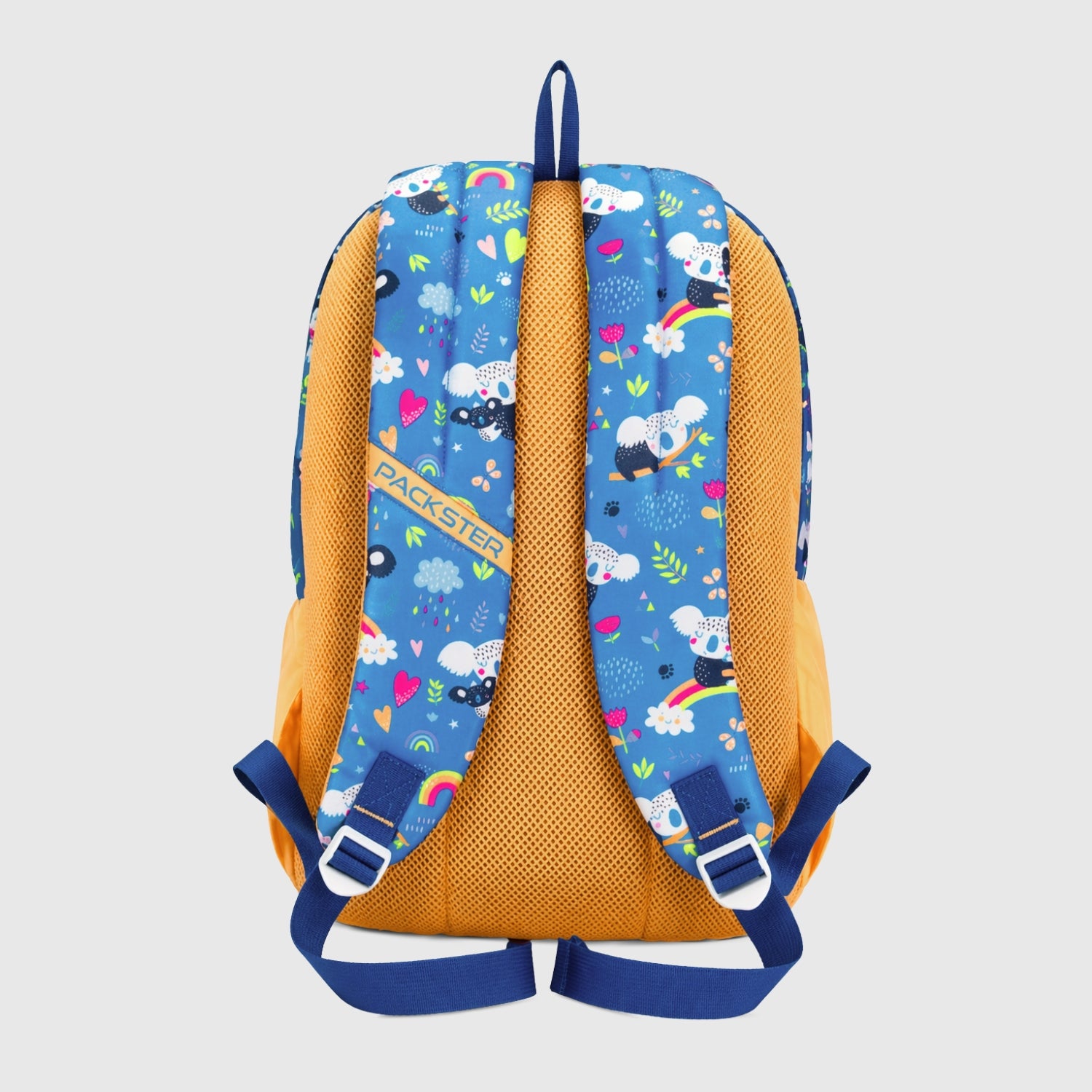 Packster BTS Raw Rainbow Light Blue 30L Kids School Backpack for Girls 8–10 Years | Koala Print Bag with Triple Compartments, Bottle Pockets & Stationery Pouch