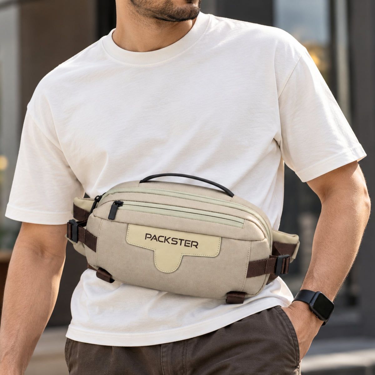 Beige Waist Bag