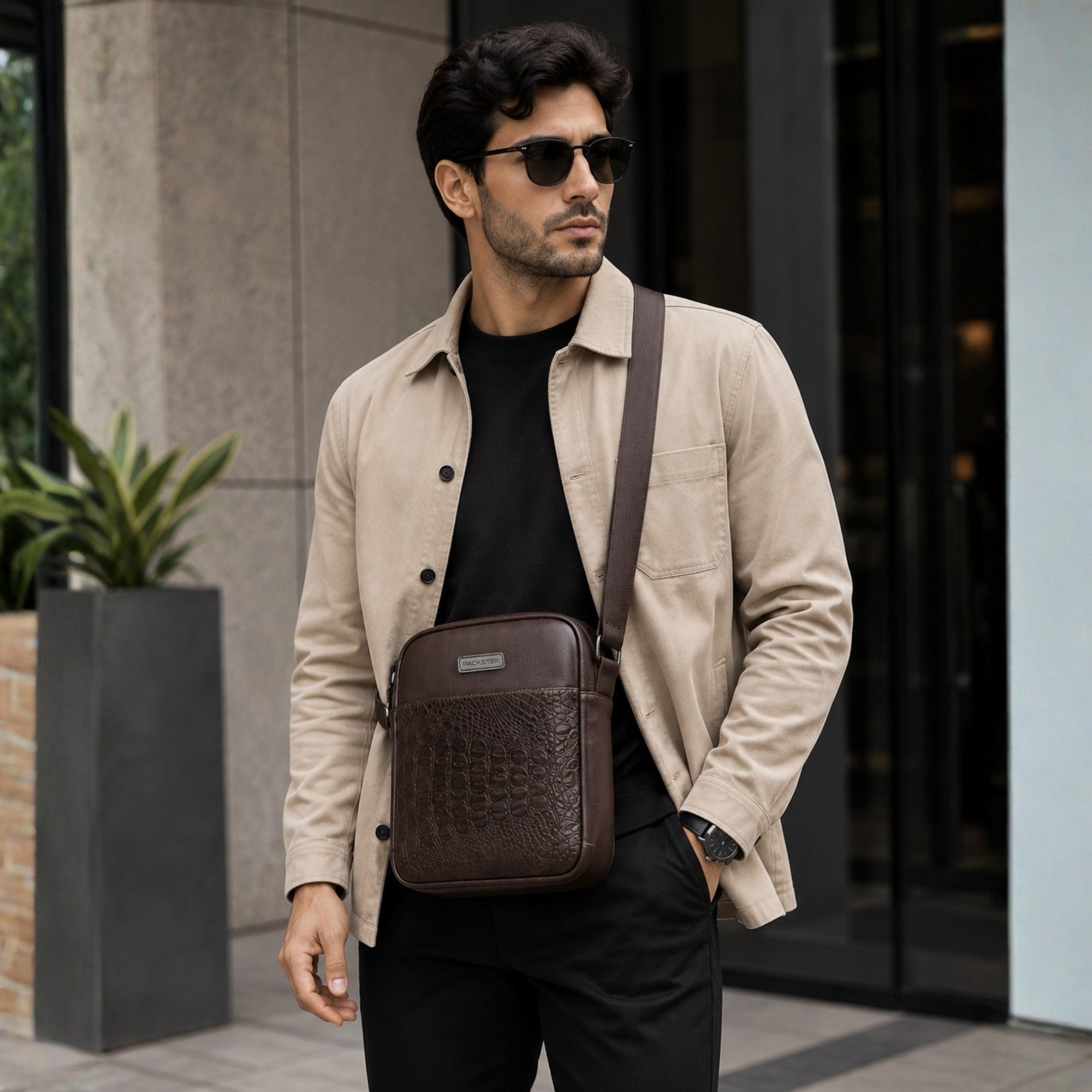  Brown Sling Bag for Men &amp; Women 