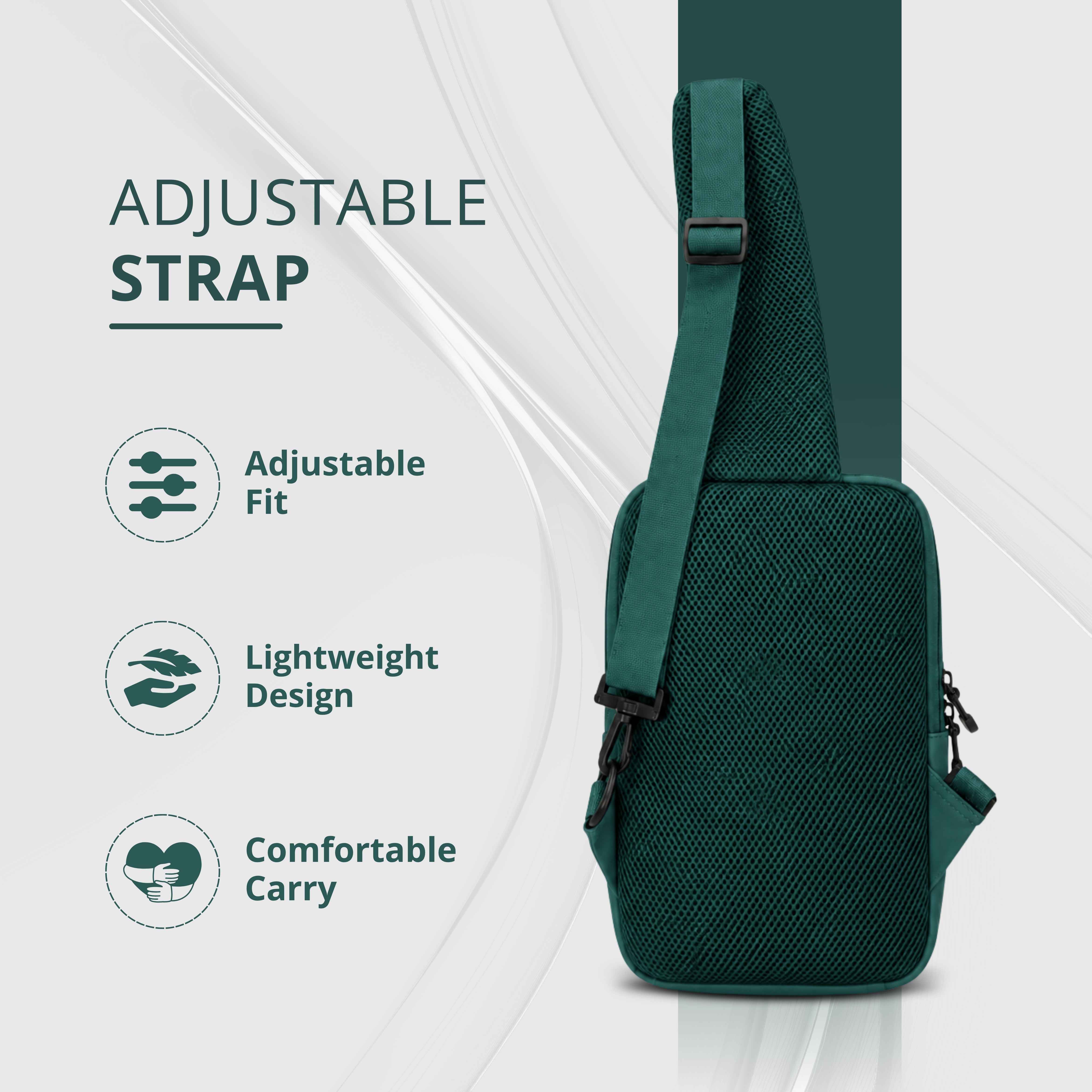 Pine Green Sling Bag for Men &amp; Women