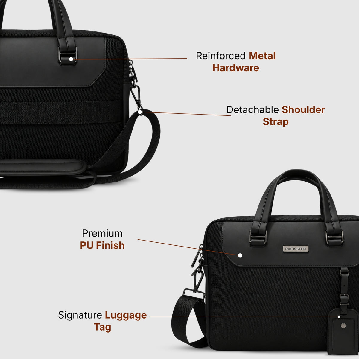 Black Messenger Bag for Men &amp; Women