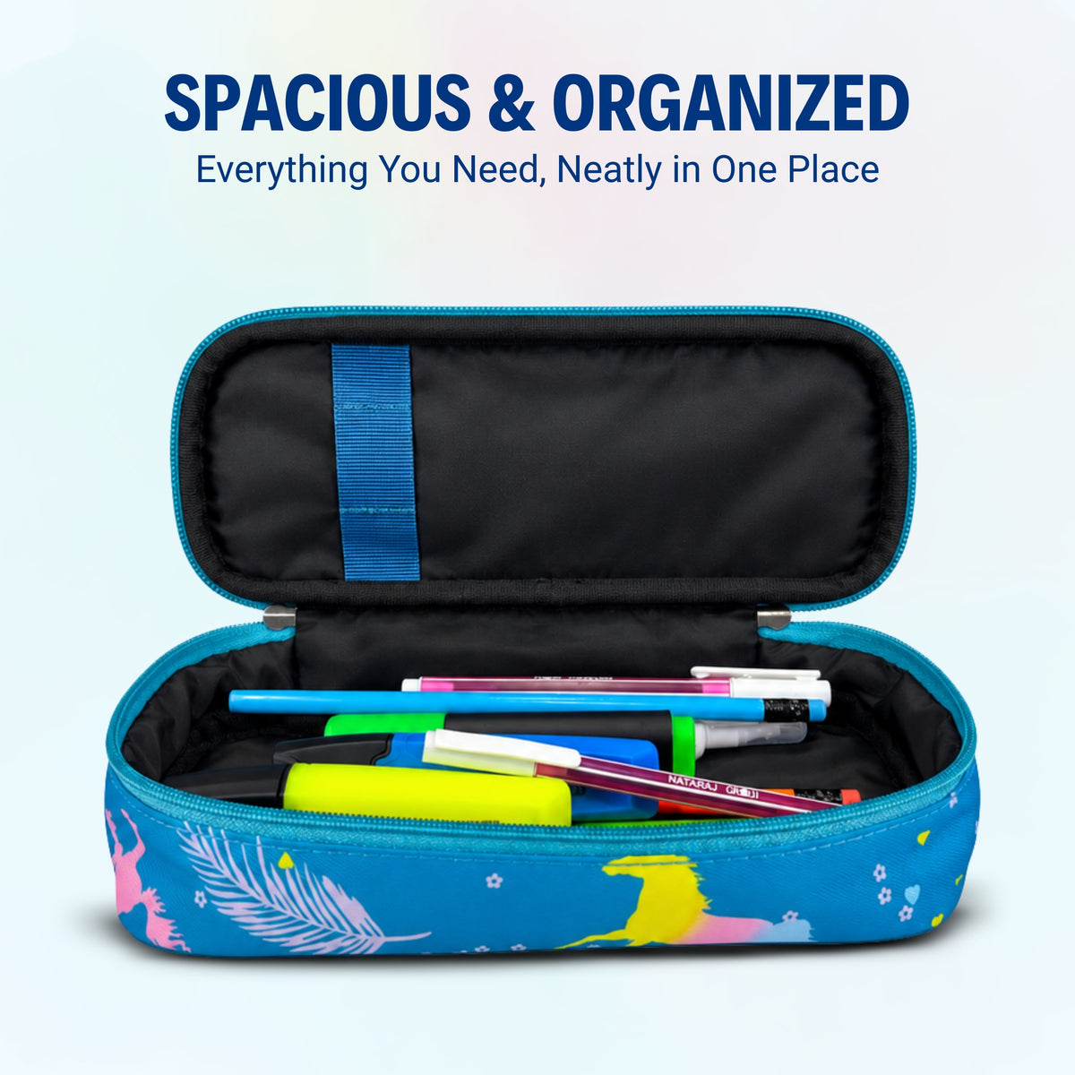 Packster Tiny Trails Teal 1.5L Unicorn Printed Pouch for Girls