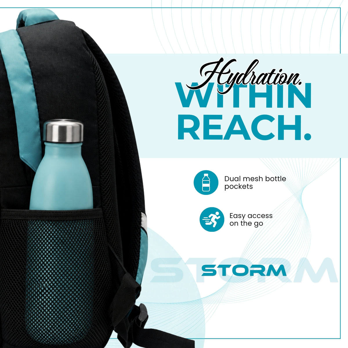Black Blue Laptop Backpack
