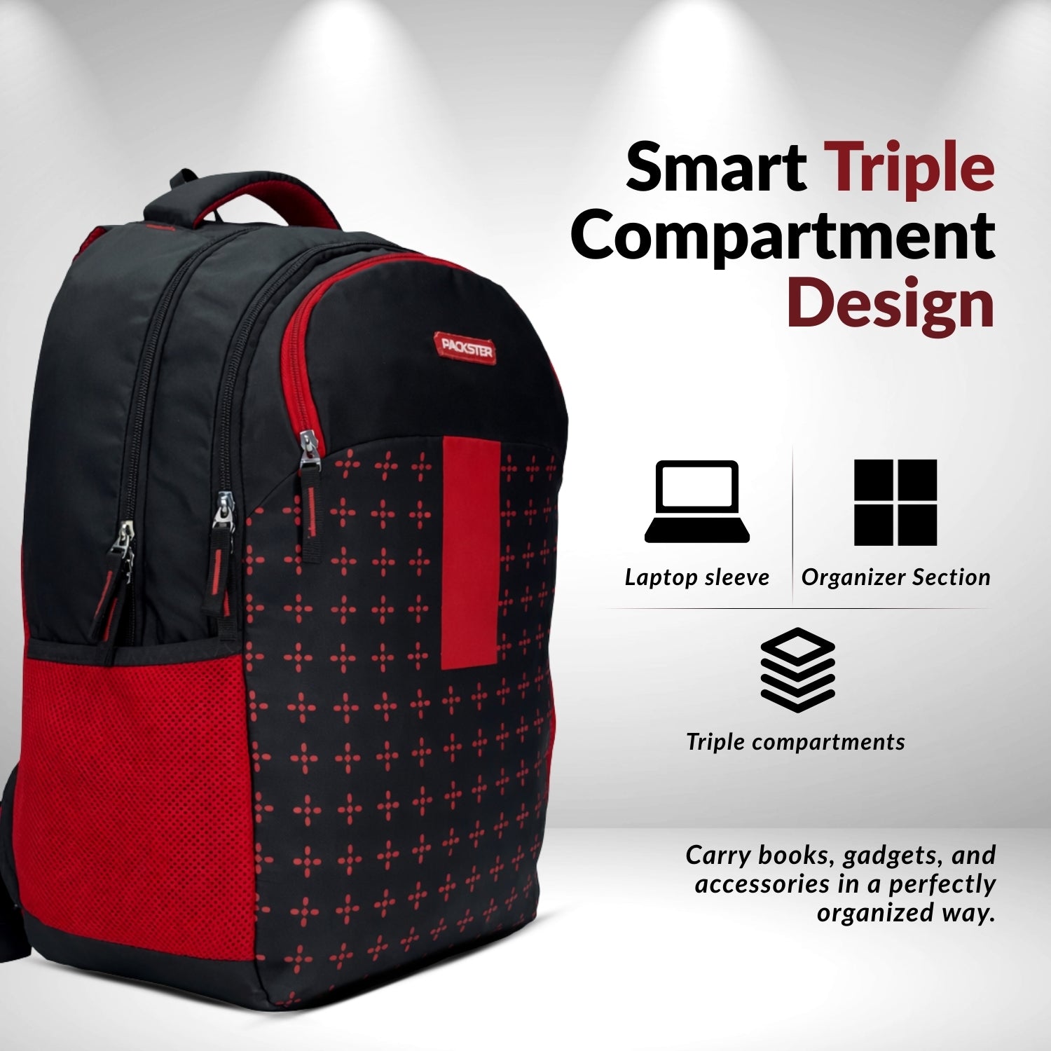 black and red backpack for boys