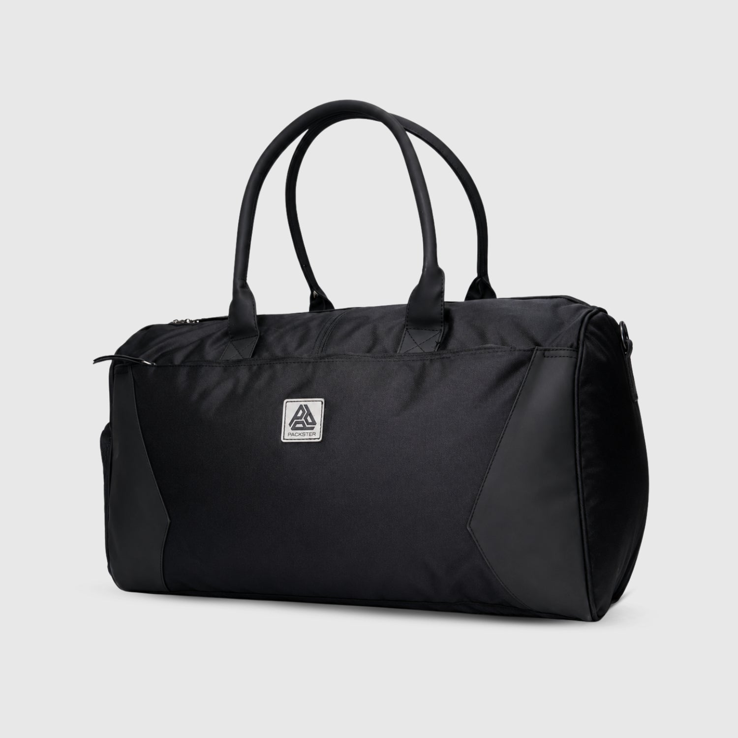 Packster Ample 40L Black Gym Backpack Alternative Duffle Bag for Men & Women | Weekender Travel Bag with Shoe Compartment, Trolley Sleeve, Adjustable Shoulder Strap & Water-Resistant Fabric