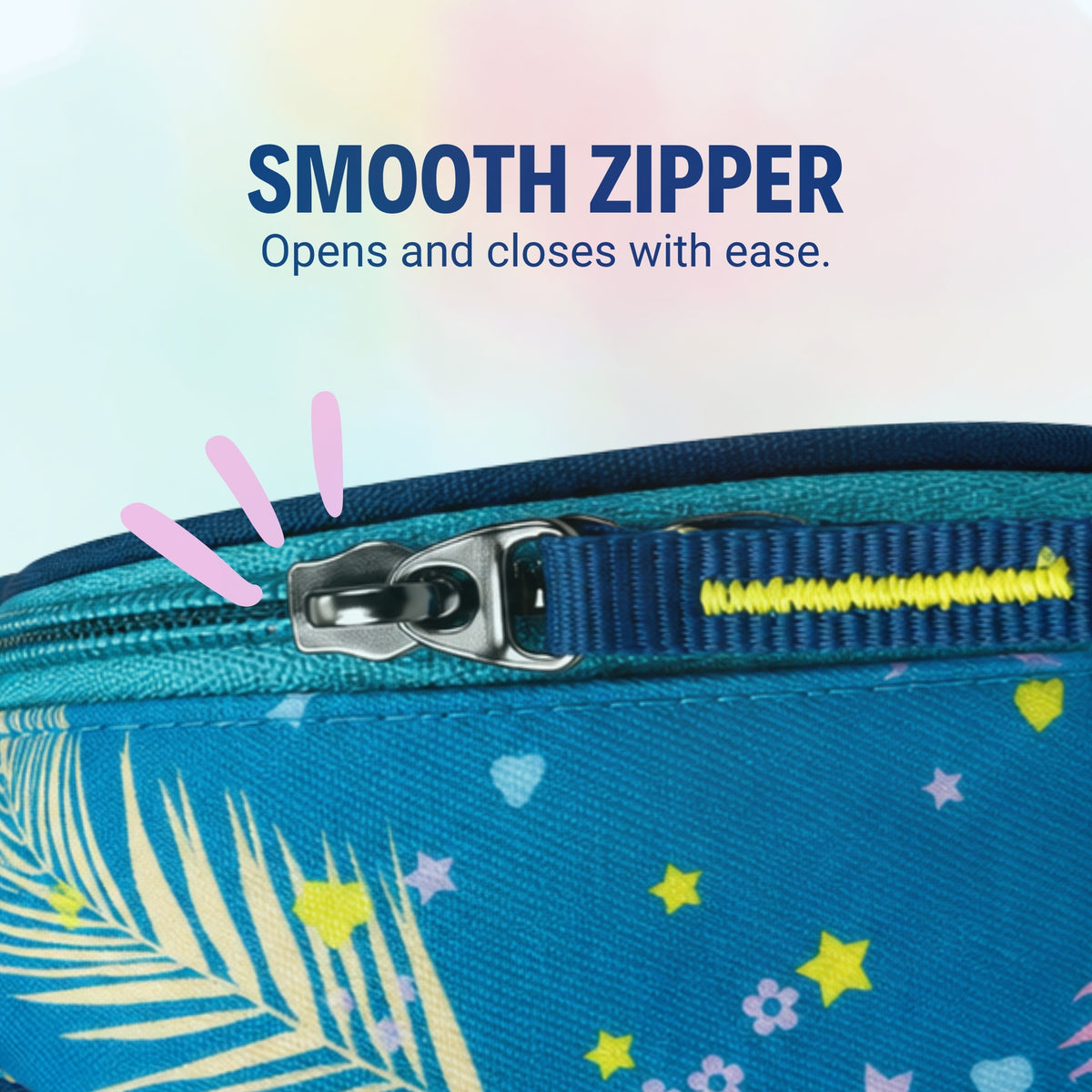 Packster Tiny Trails Teal 1.5L Unicorn Printed Pouch for Girls