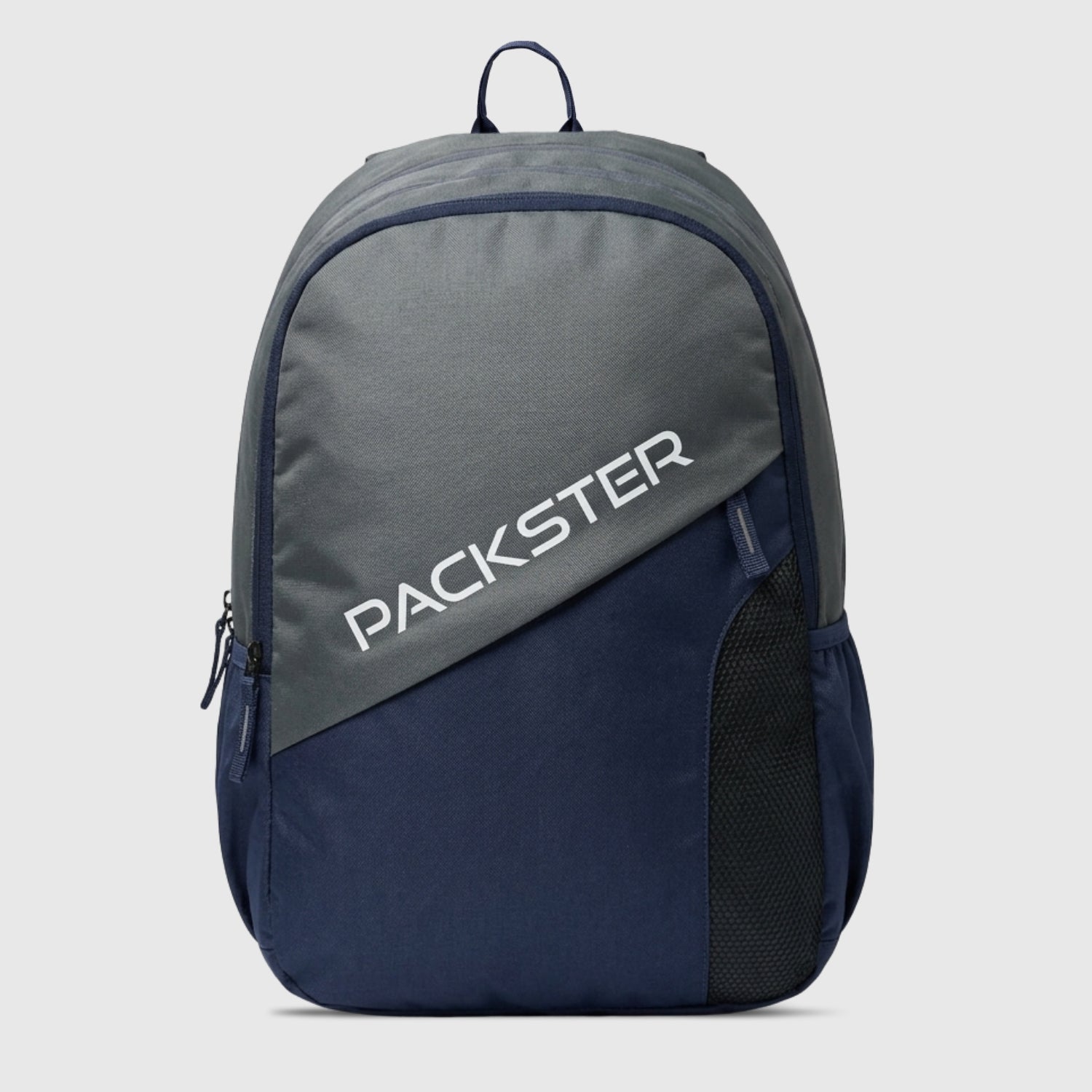 Packster BTC Horizon 35L Casual Laptop Backpack for Men & Women | Water-Resistant | Triple Compartment | Lightweight Durable College, Travel & Daily Use Bag with Bottle Holders (Smoke/Navy)