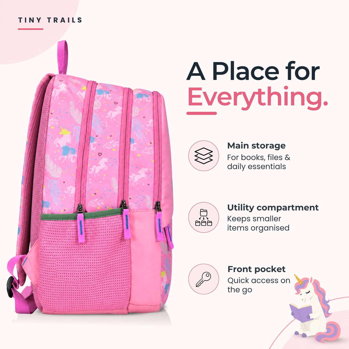 Pink Unicorn Backpack for Girls