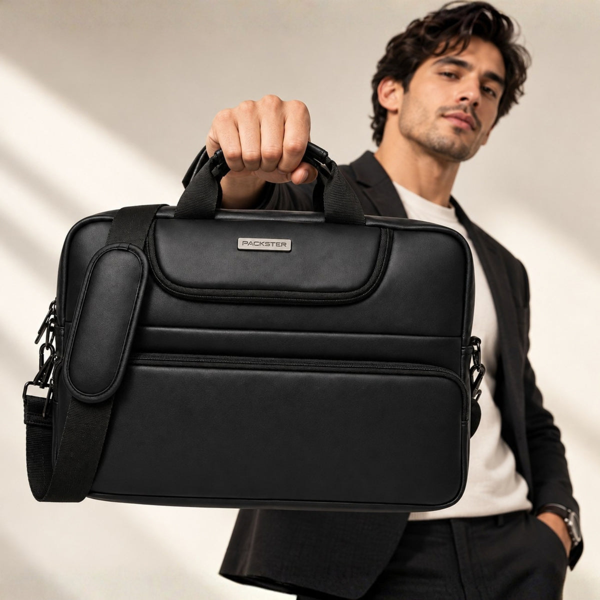 Black Laptop Messenger Bag