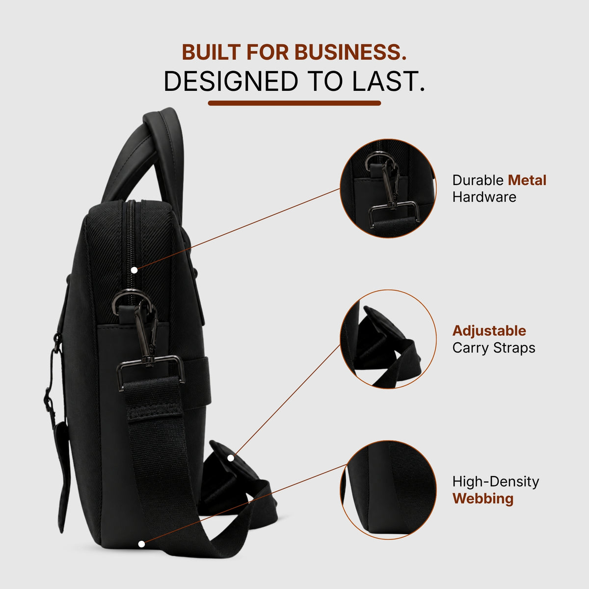 Black Messenger Bag for Men &amp; Women