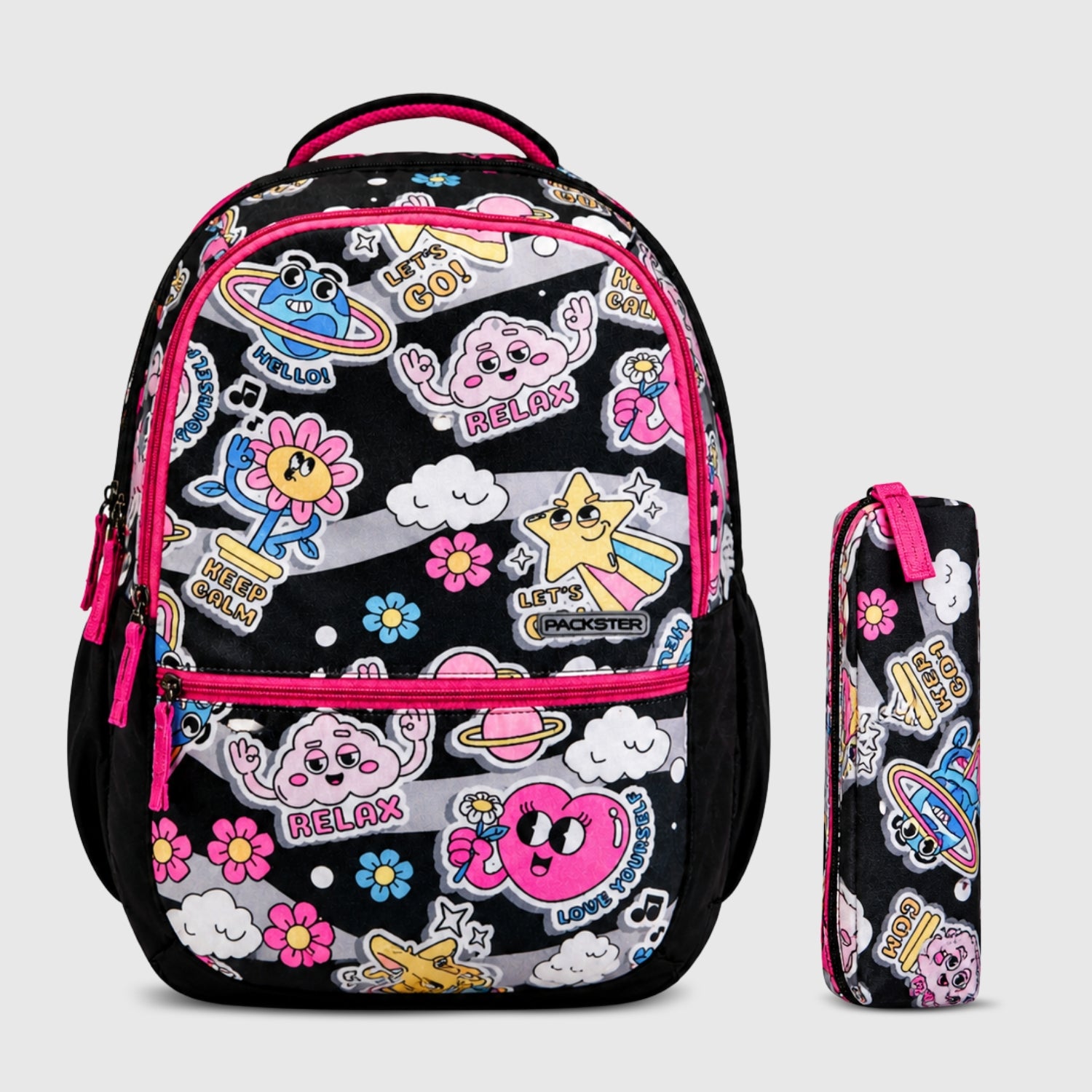 Black School Backpack for Girls