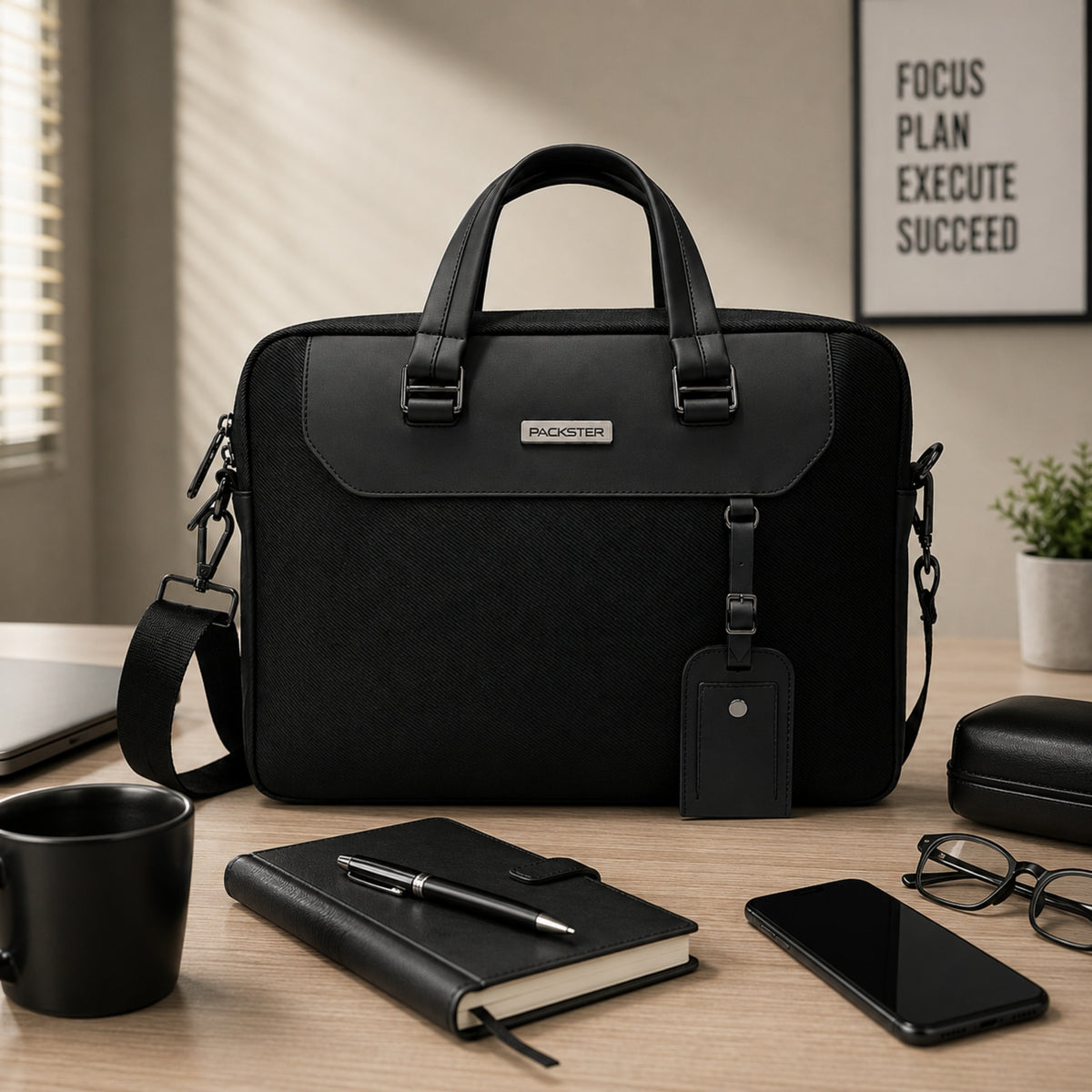 Black Messenger Bag for Men &amp; Women