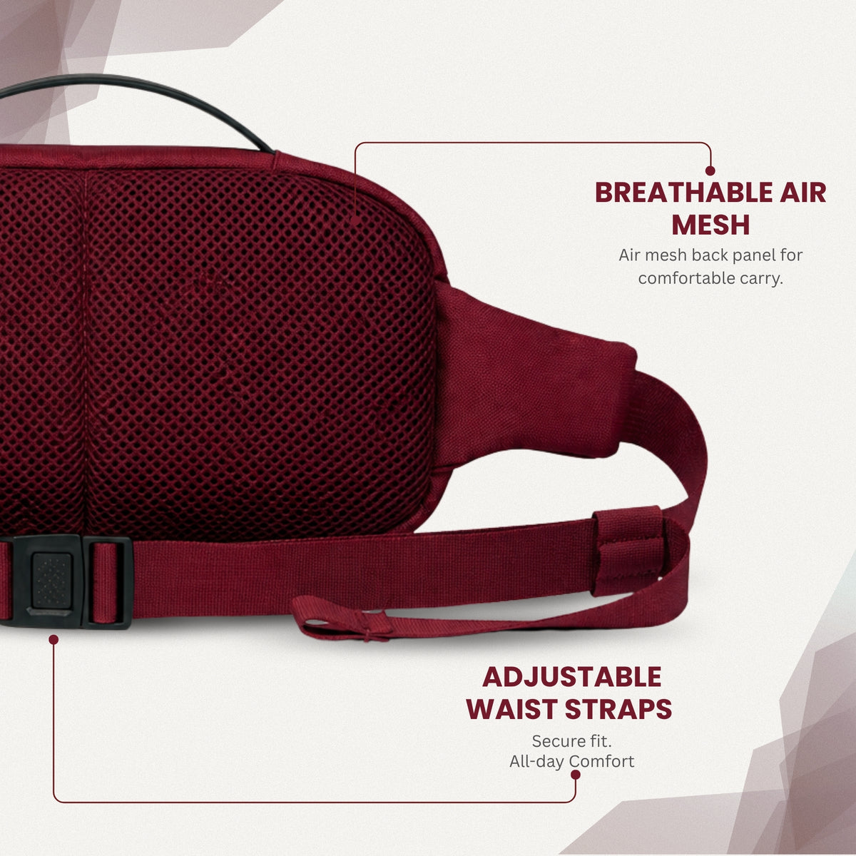 Maroon Waist Bag for Men &amp; Women