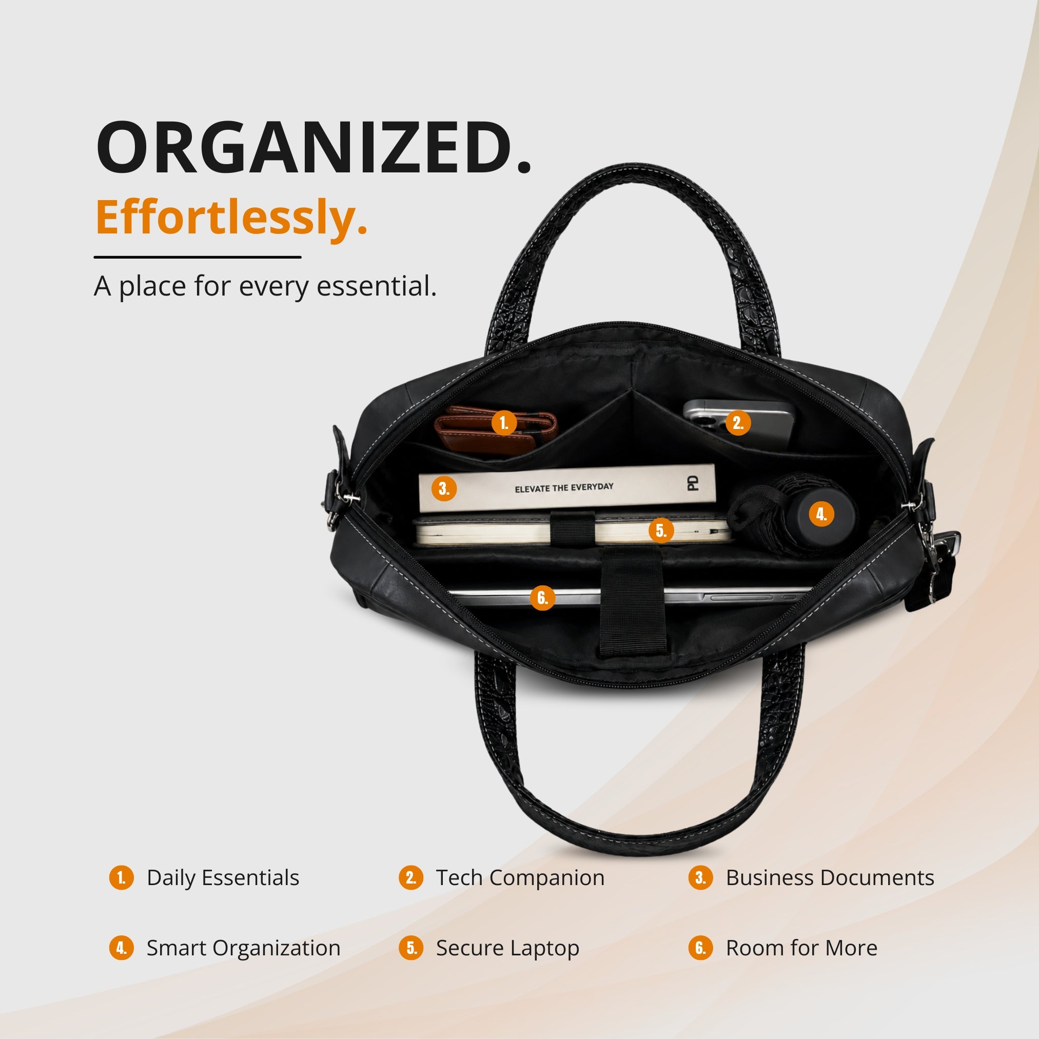 Black Executive Messenger Bag for Men