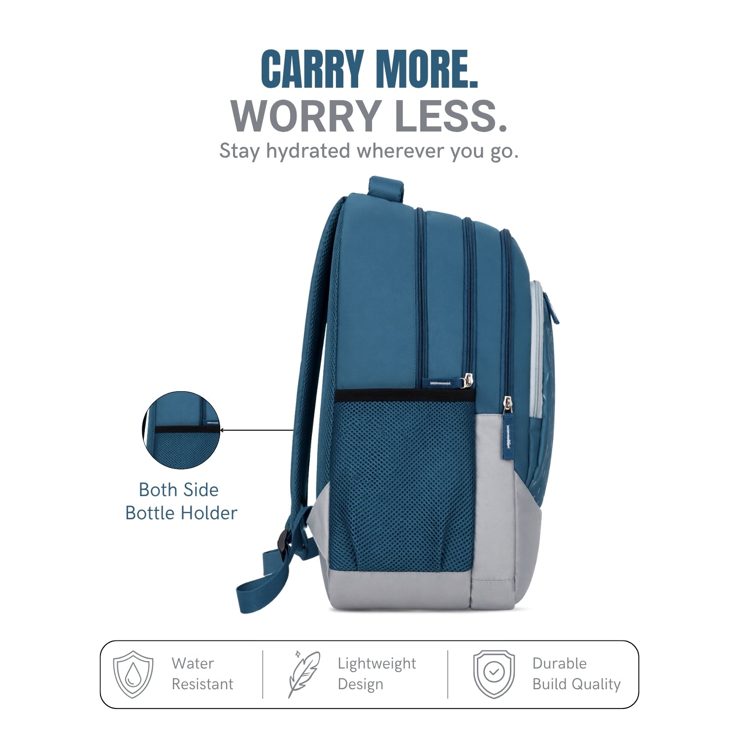 Packster KIAN 37L Teal Blue Backpack for Boys & Girls