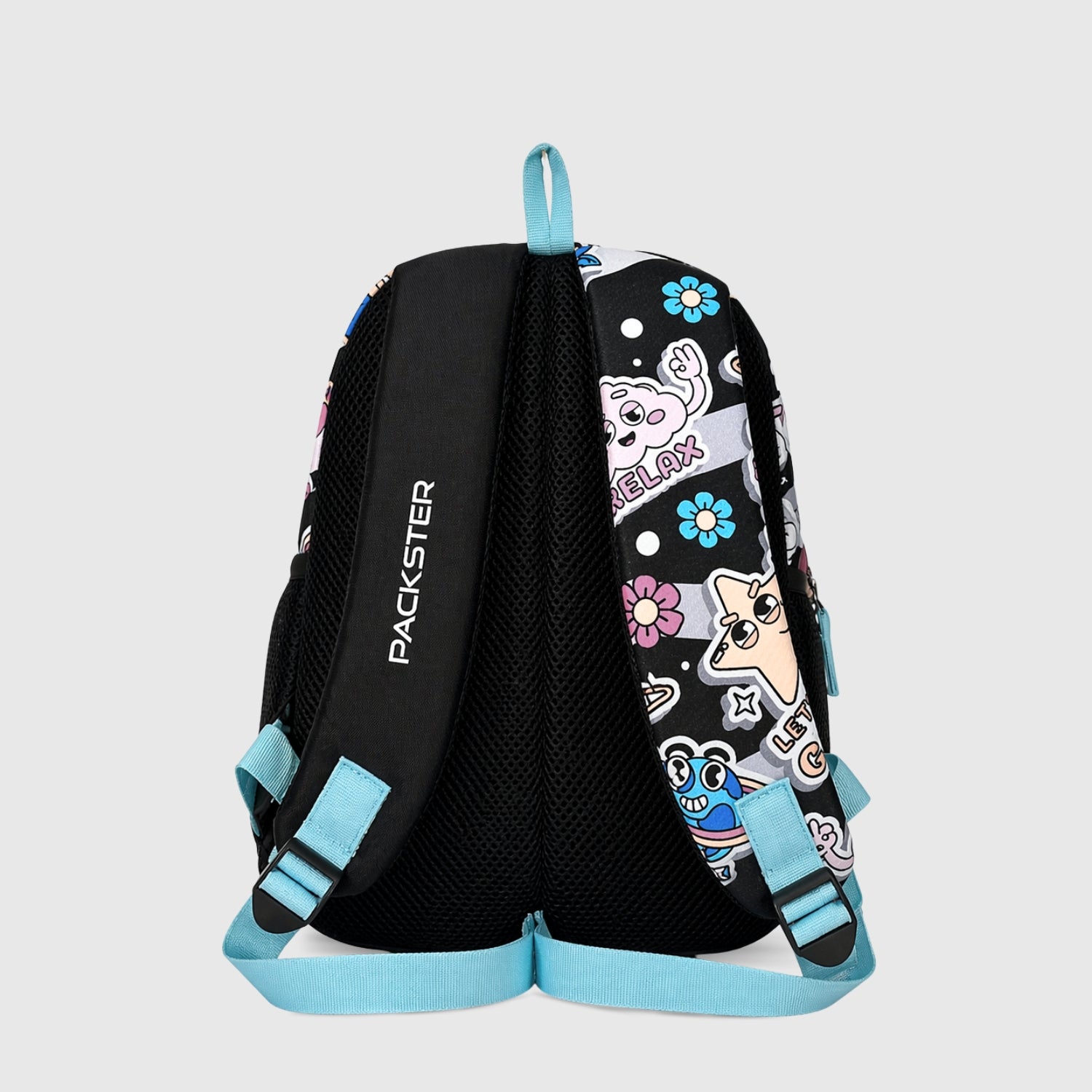 Packster SMALL-RELAX black 9L Toddler Backpack | Knit Twill Polyester | Water-Resistant Kids School Bag | Padded Back | Bottle Holder | Adjustable Straps | School bag for kids 2-5 Years