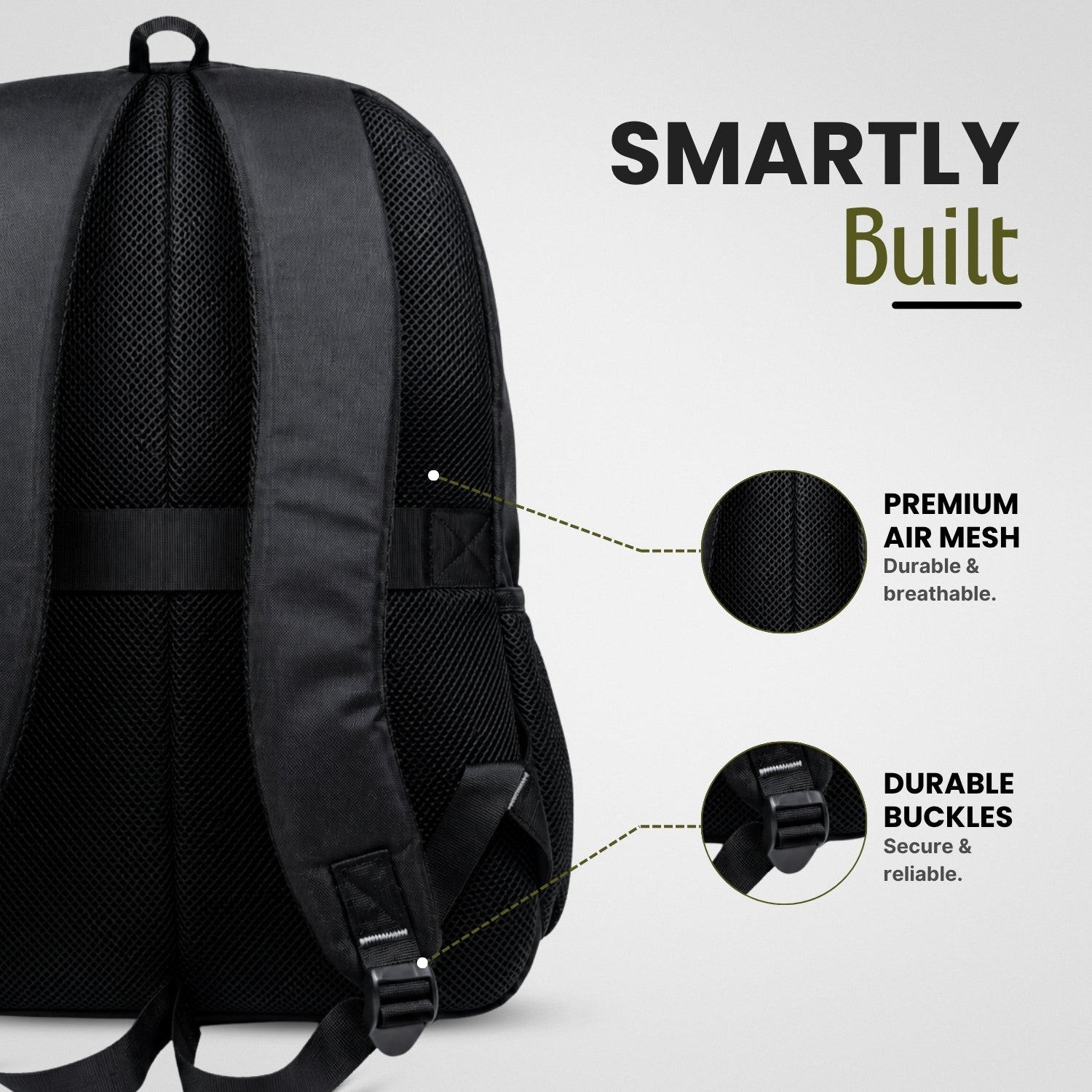 Packster Path 24.5L Black Travel Backpack for Men