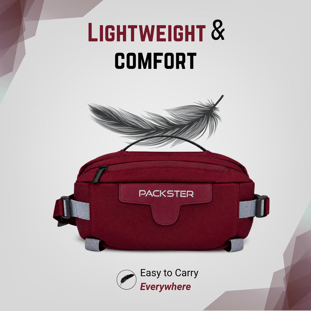 Maroon Waist Bag for Men &amp; Women