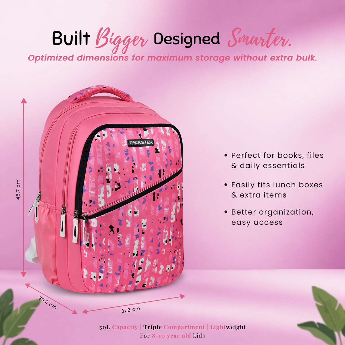 Pink Kids School Backpack