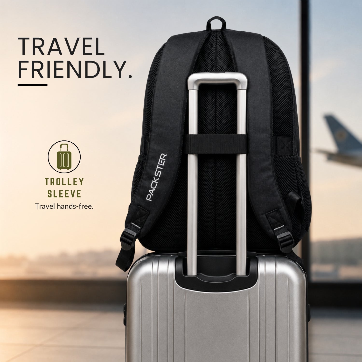 black travel backpack