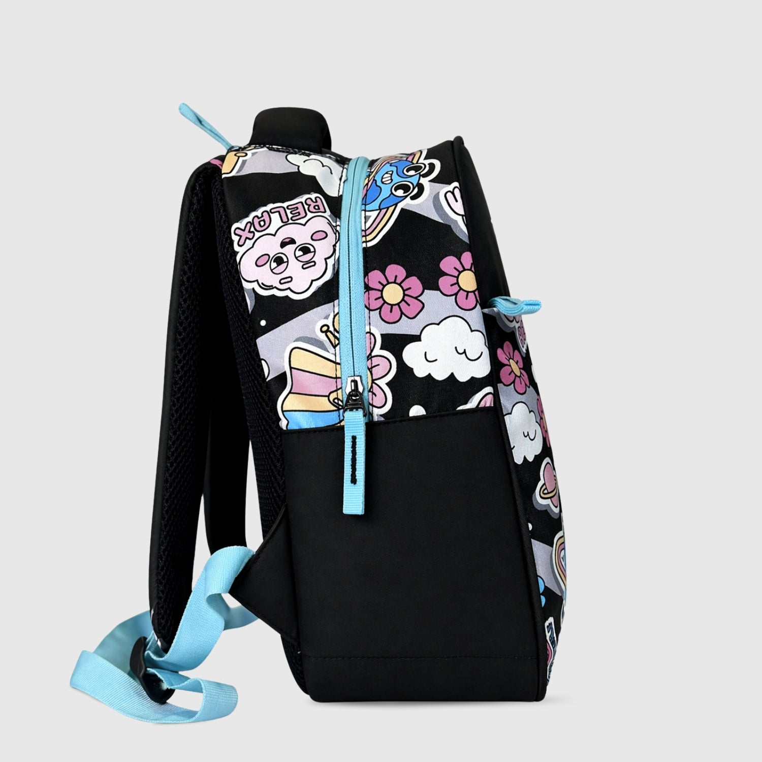 Packster SMALL-RELAX black 9L Toddler Backpack | Knit Twill Polyester | Water-Resistant Kids School Bag | Padded Back | Bottle Holder | Adjustable Straps | School bag for kids 2-5 Years