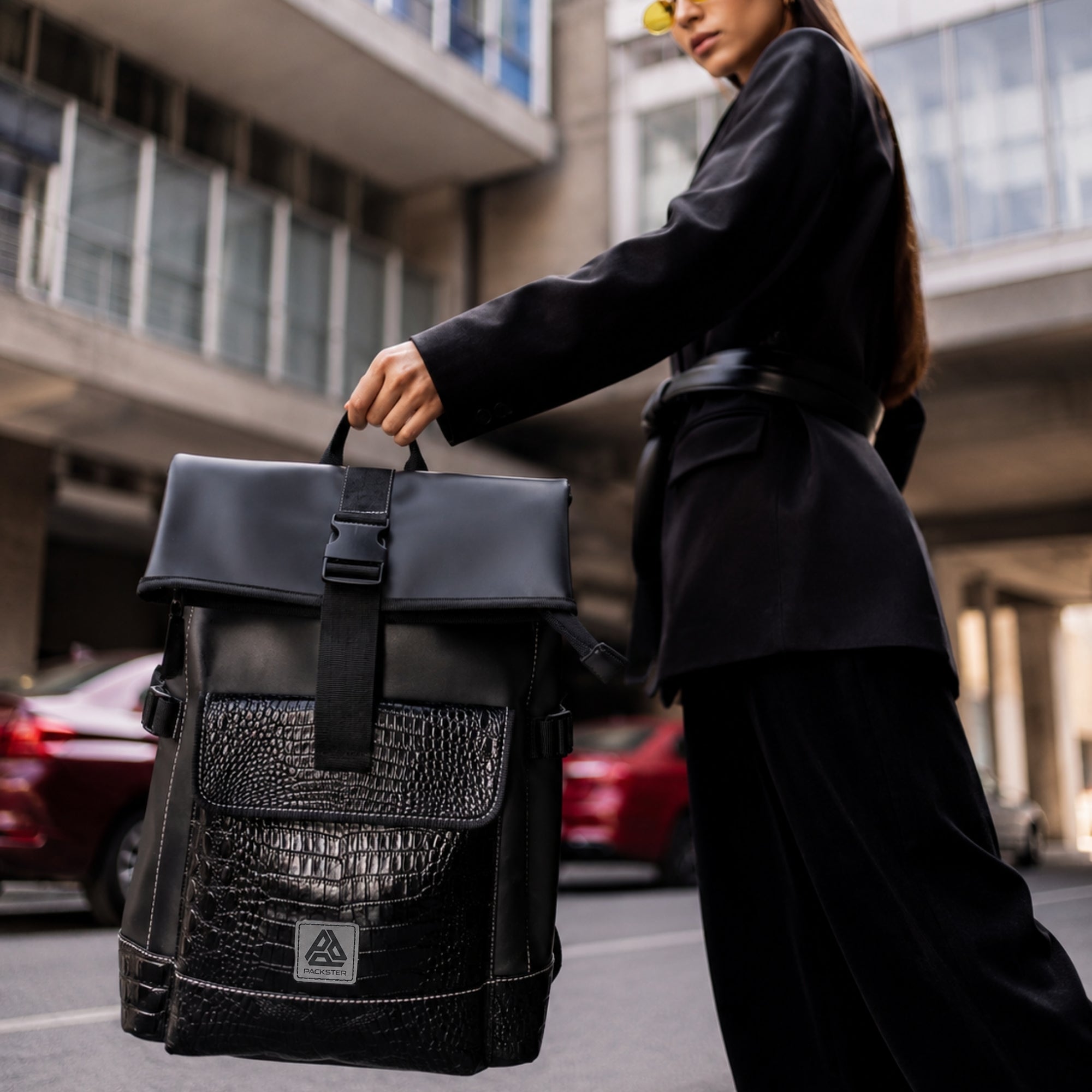 Packster CXR Origin Flap Top 19.5L Black Backpack for Men & Women