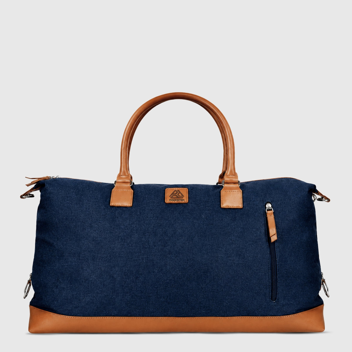  Navy + Tan Weekender Duffle Bag for Men