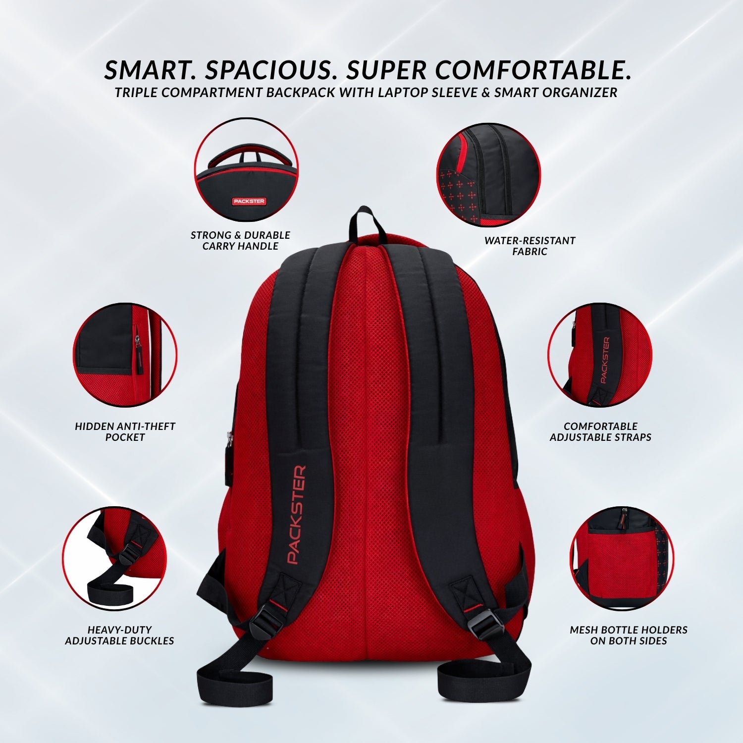 black and red backpack for boys