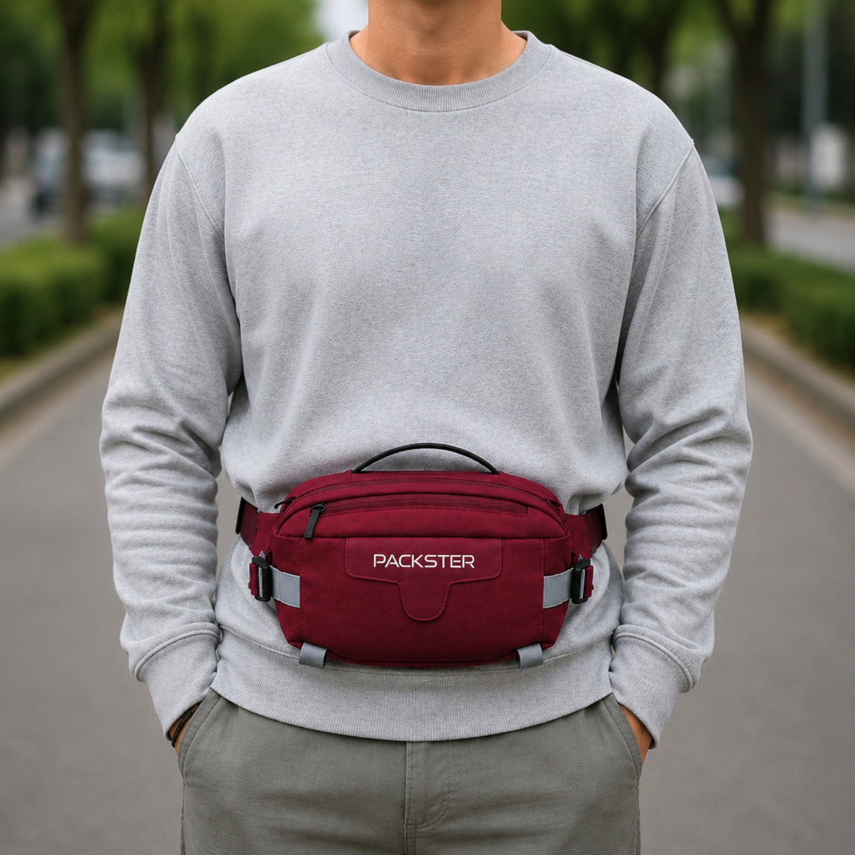Maroon Waist Bag for Men &amp; Women