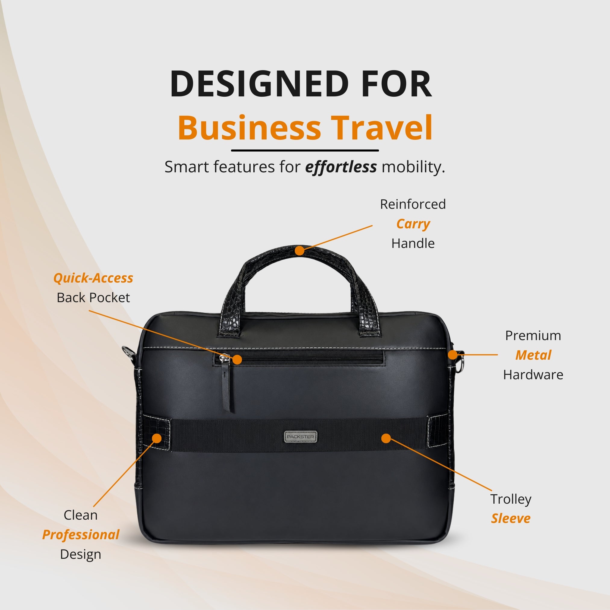 Black Executive Messenger Bag for Men