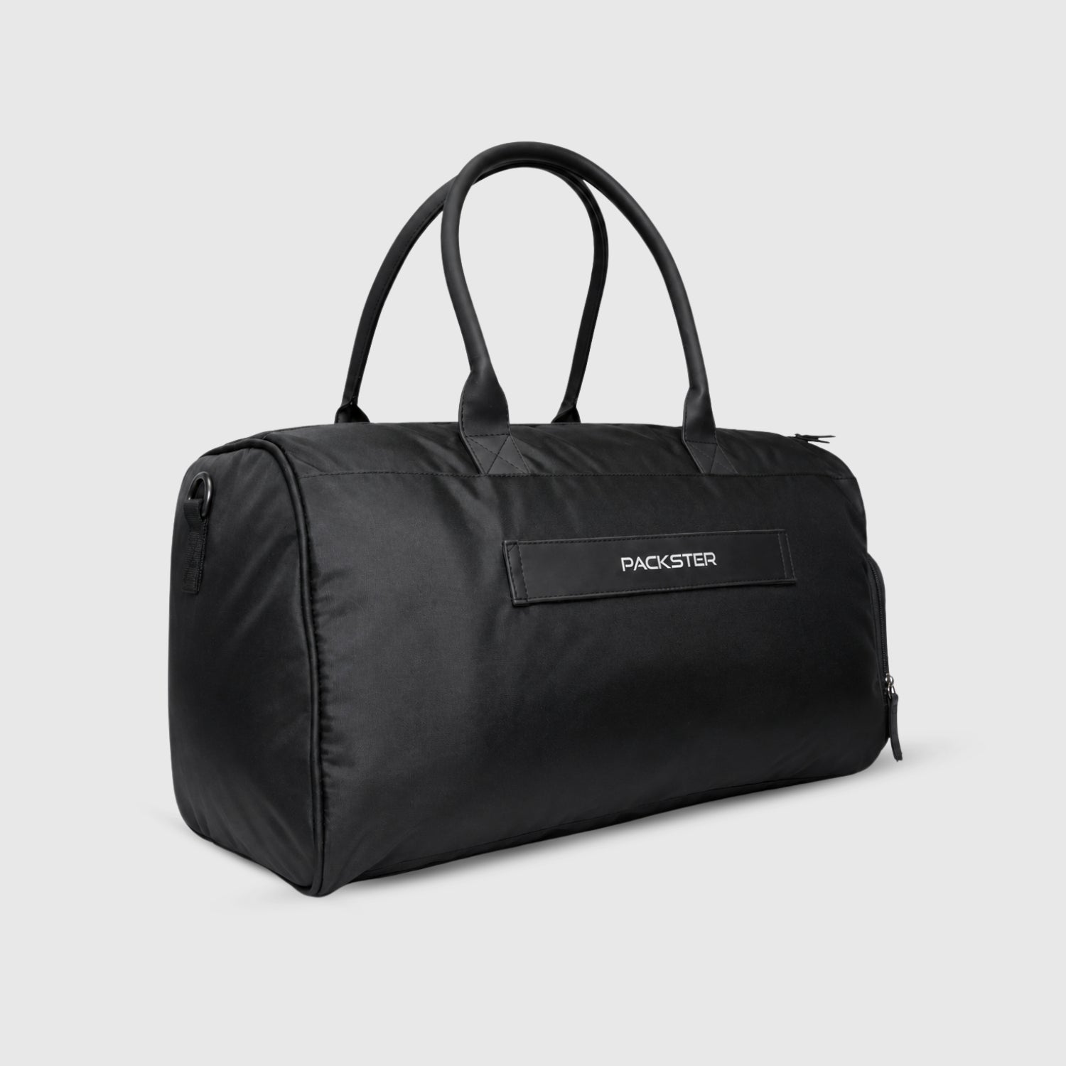 Packster Ample 40L Black Gym Backpack Alternative Duffle Bag for Men & Women | Weekender Travel Bag with Shoe Compartment, Trolley Sleeve, Adjustable Shoulder Strap & Water-Resistant Fabric
