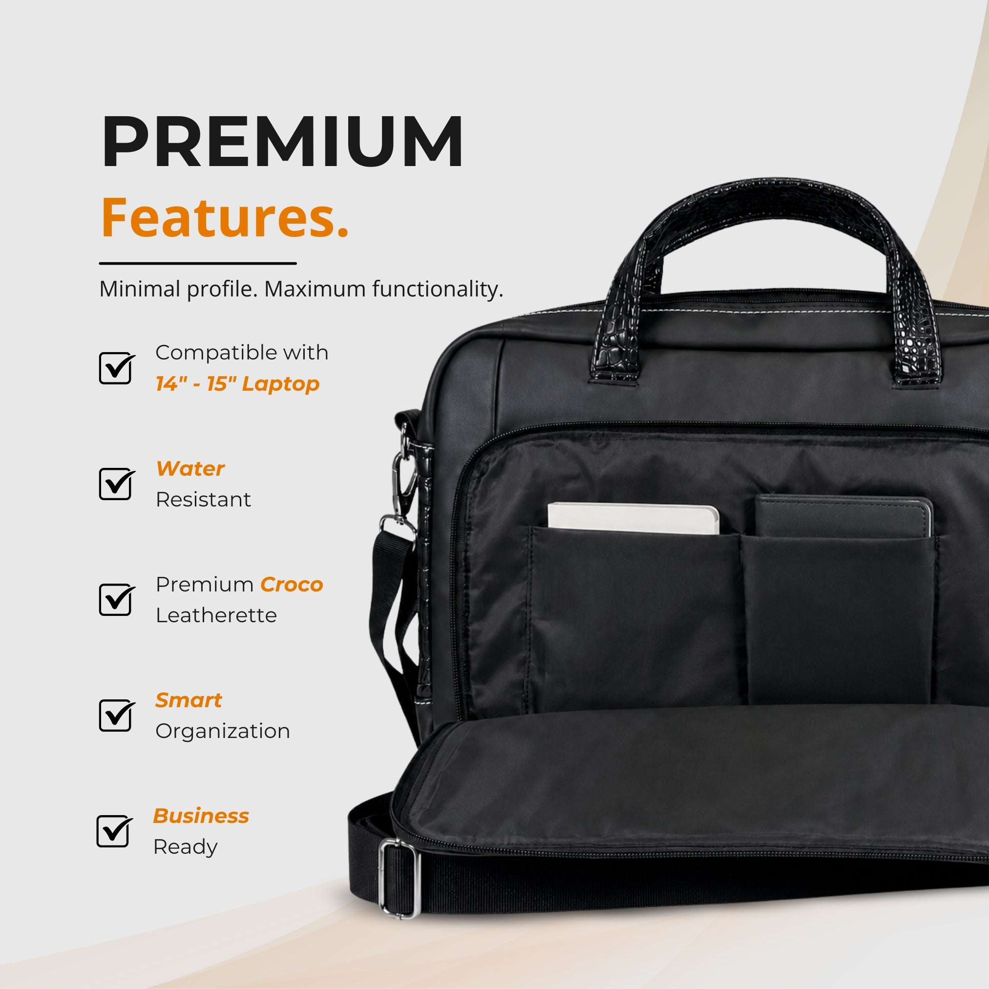 Black Executive Messenger Bag for Men