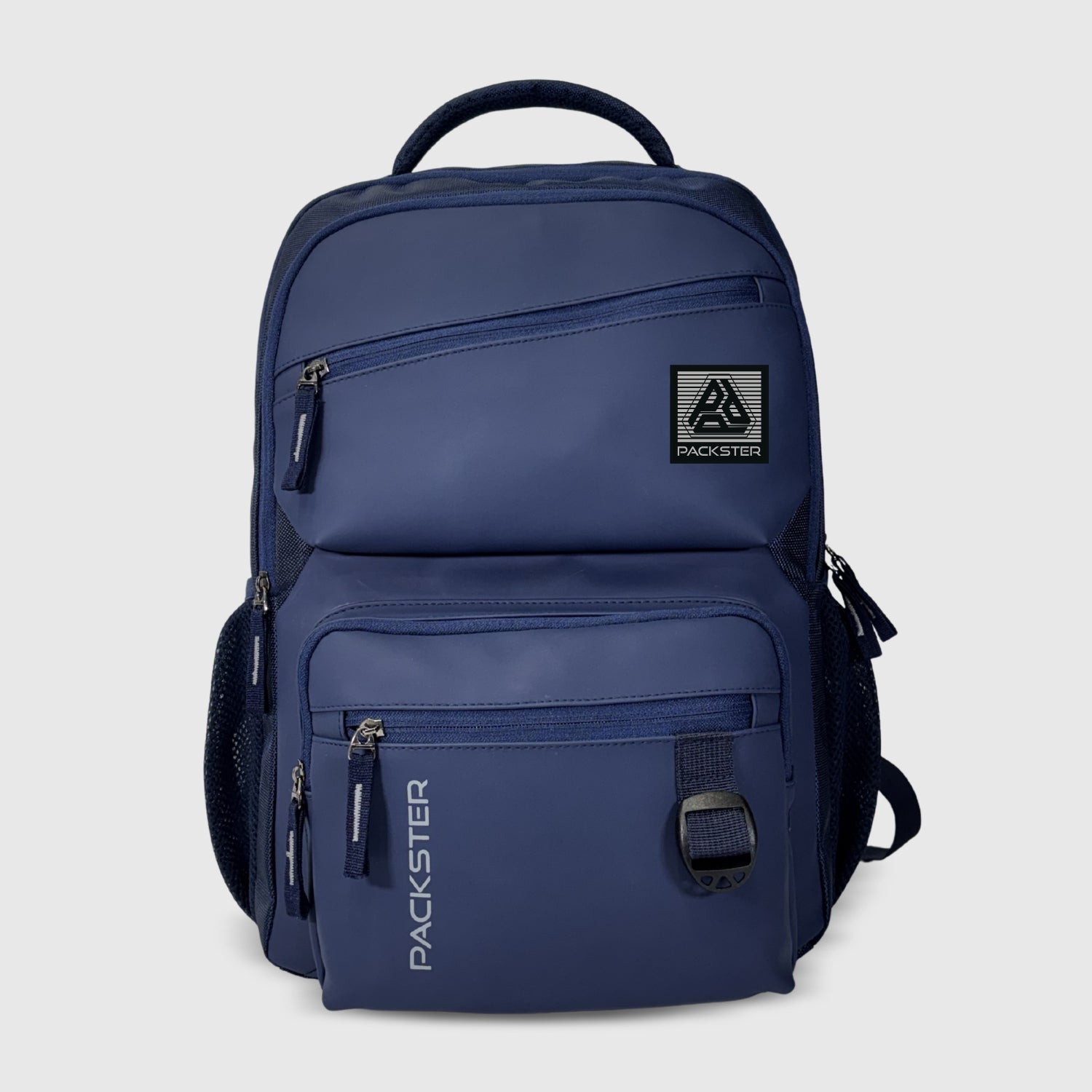 Packster Lupita 37L Navy Blue Laptop Backpack for Men & Women | Navy Blue College, Office & Travel Backpack with Rain Cover, Trolley Sleeve & Organizer Pockets