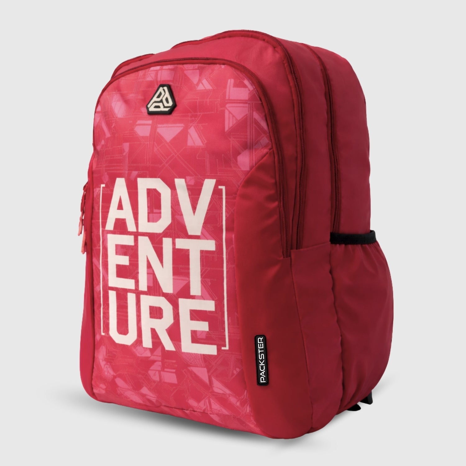 Packster Adventure red 36L Laptop Backpack for Students | Triple Compartment, Organizer Pockets, Water-Resistant School & Travel Bag