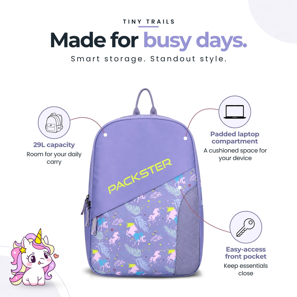 Unicorn Printed Backpack