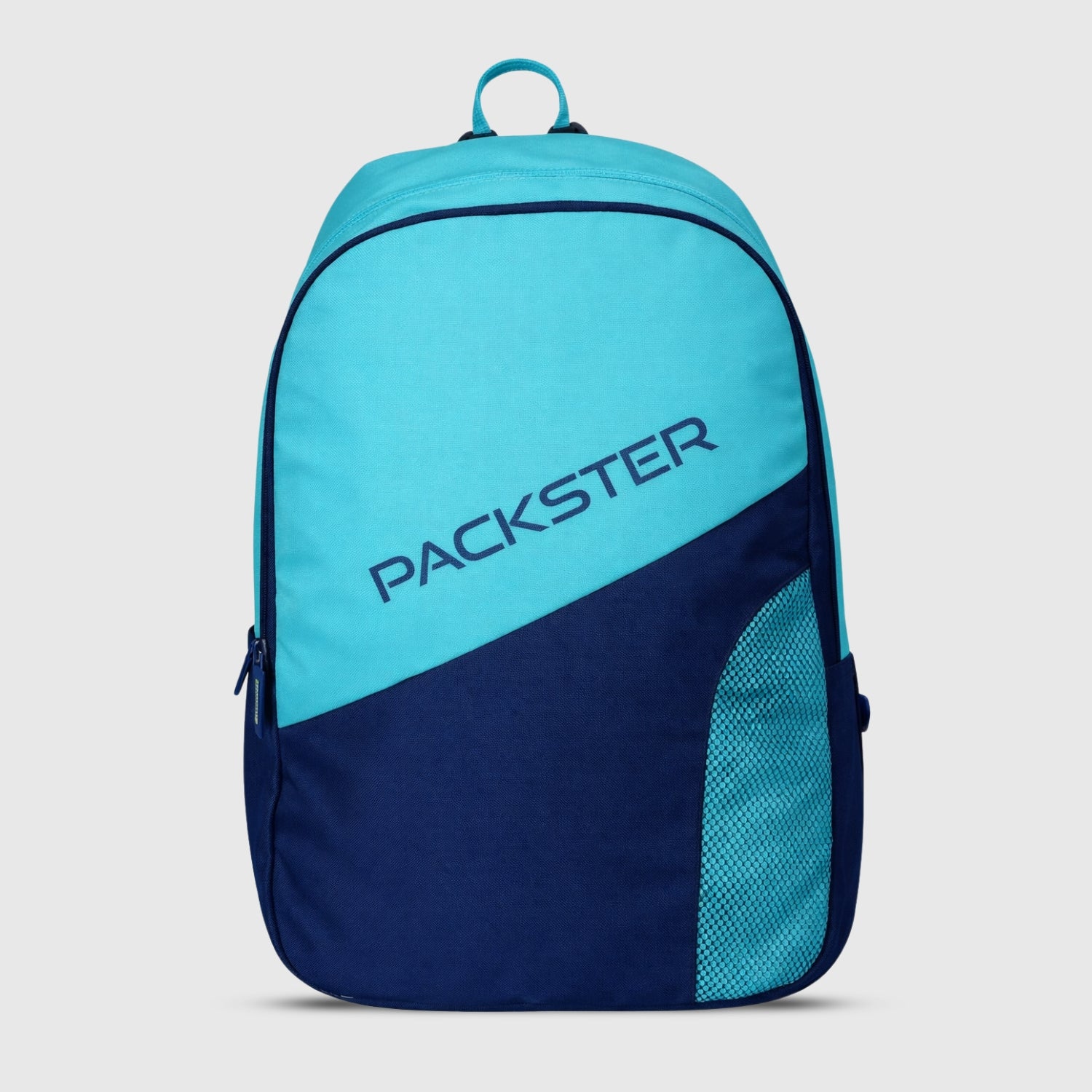 Packster BTC Horizon 35L Casual Laptop Backpack for Men & Women | Water-Resistant | Triple Compartment | Lightweight Durable College, Travel & Daily Use Bag with Bottle Holders (Aqua/Navy)