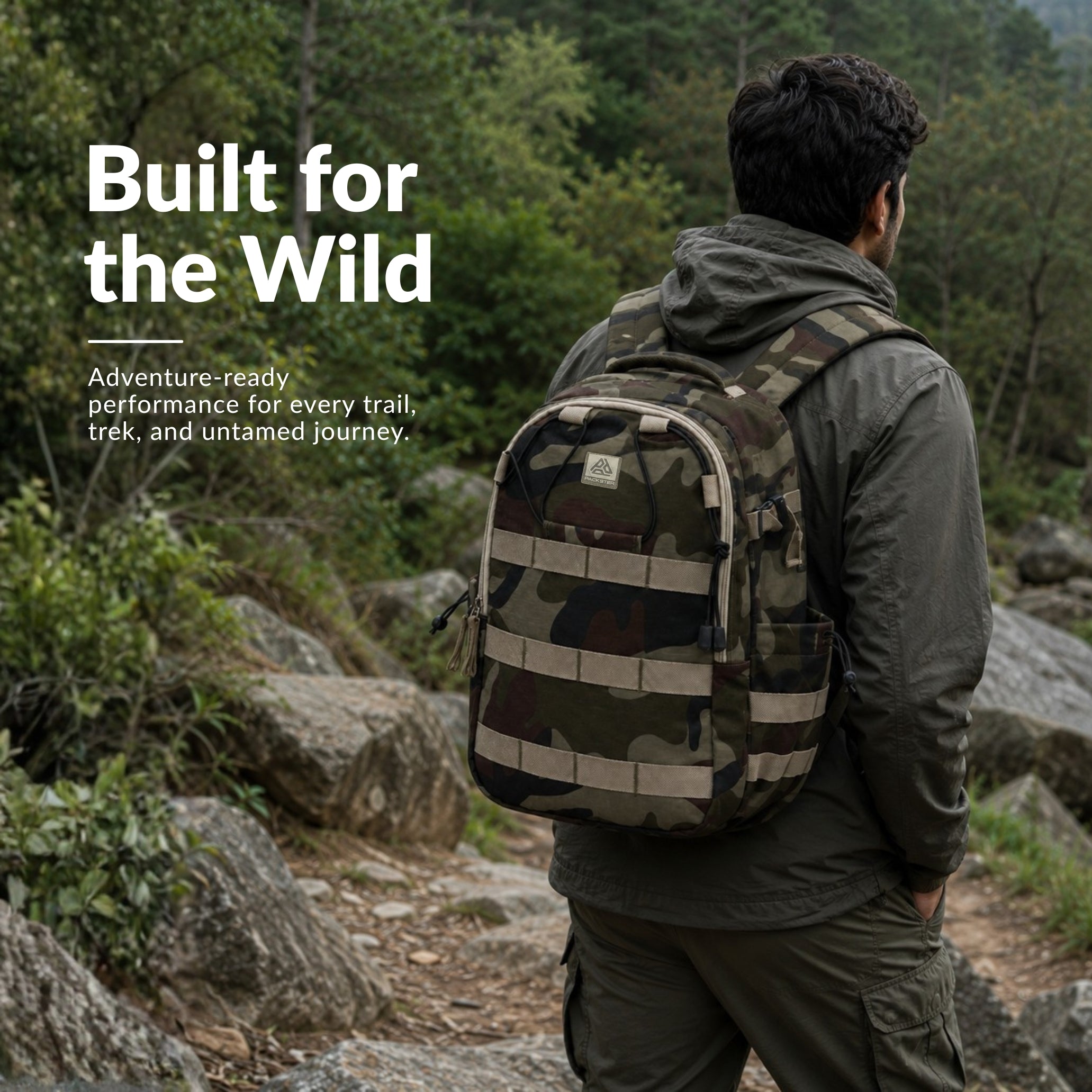  Khaki Travel Backpack 