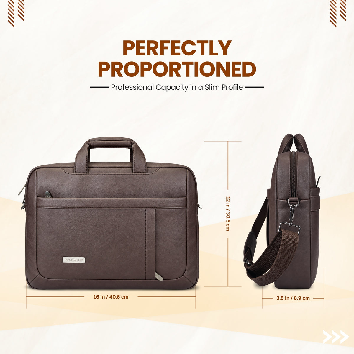 Packster Duke Brown 14–16 Inch Laptop Messenger Bag for Men