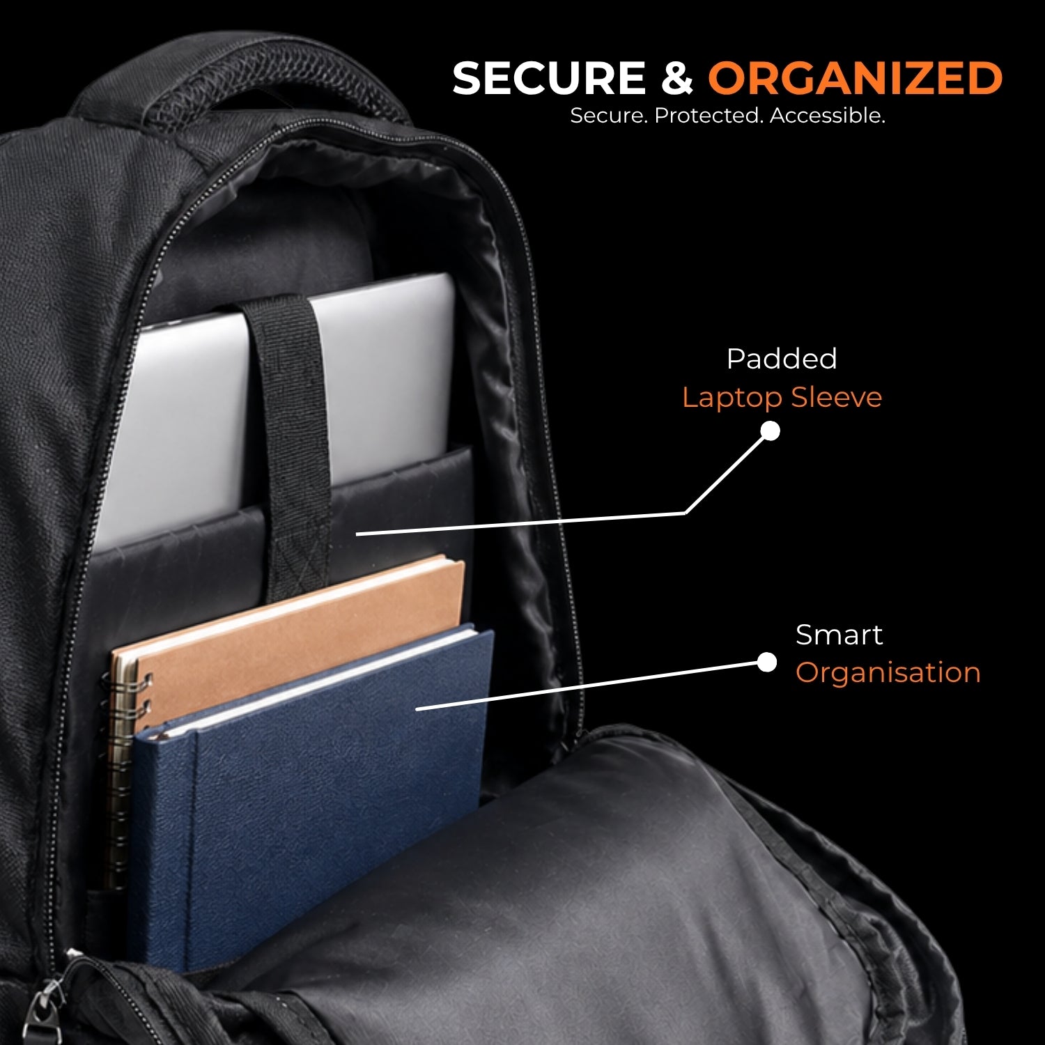  Black Laptop Backpack 