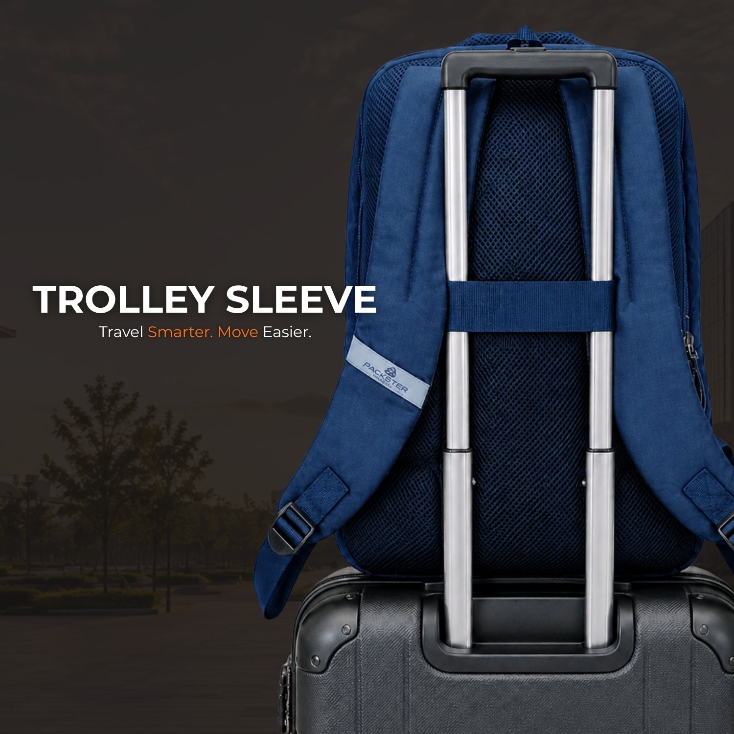 Packster Agate 28L Navy Blue Laptop Backpack for Men & Women