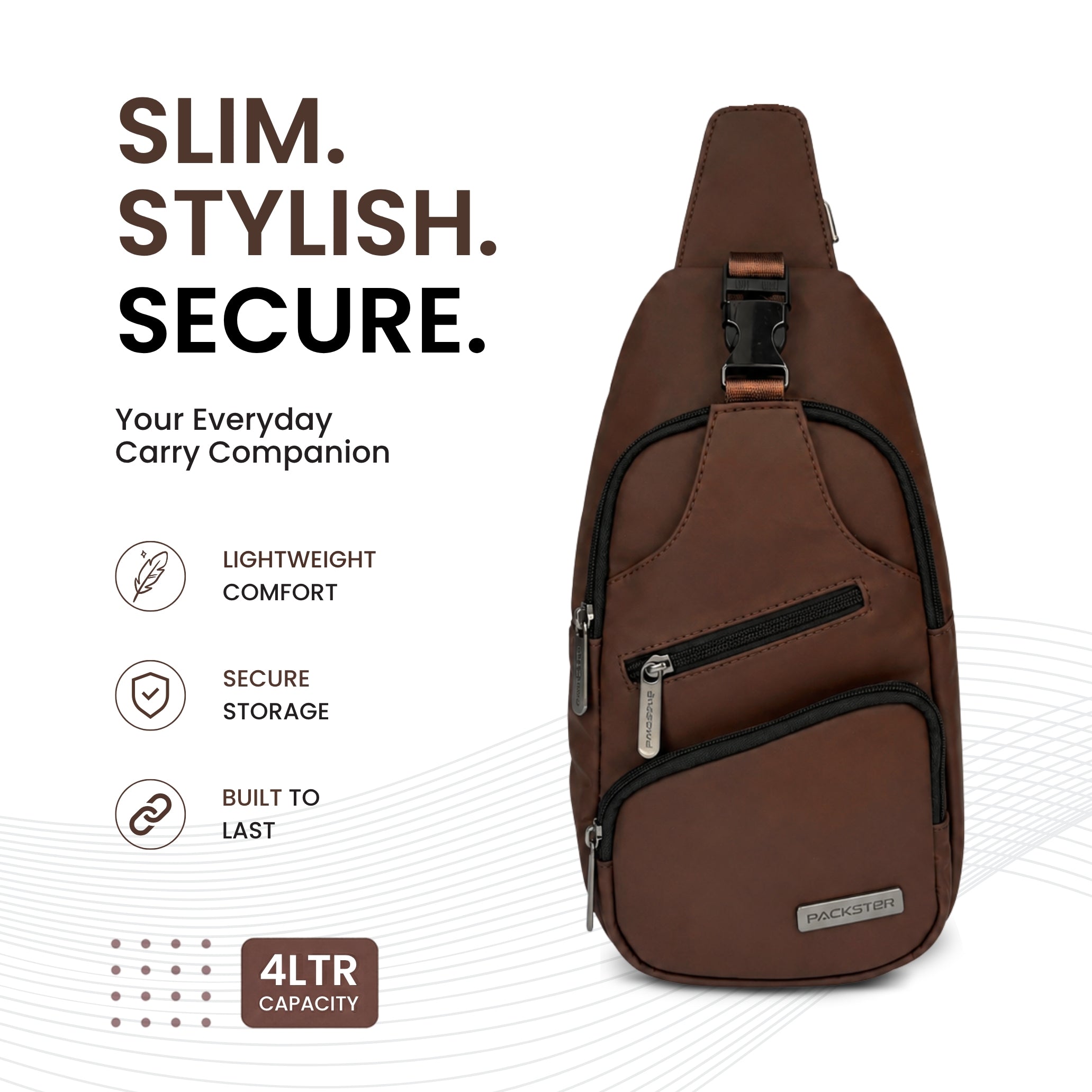 Dark Brown Chest Sling Bag