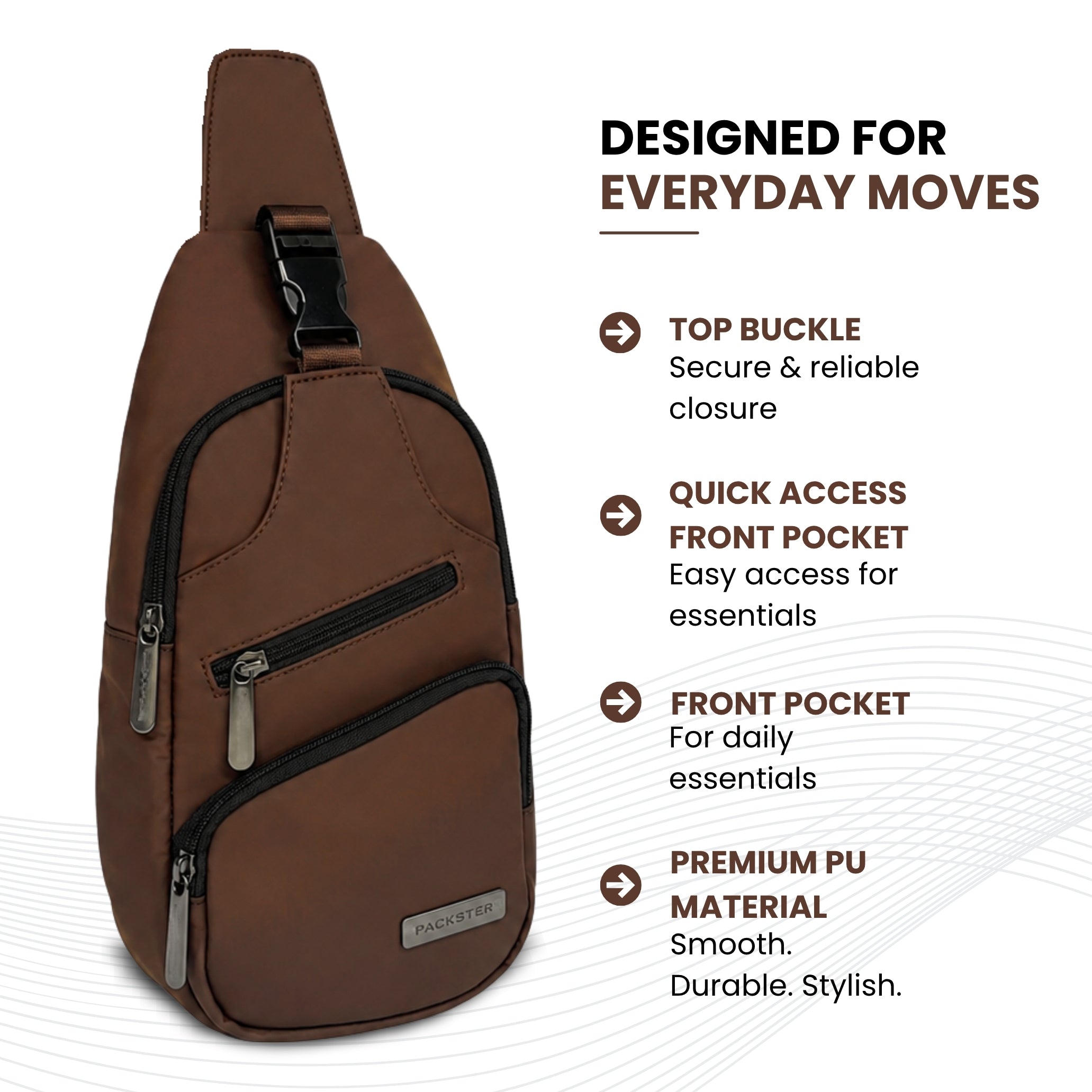 Dark Brown Chest Sling Bag