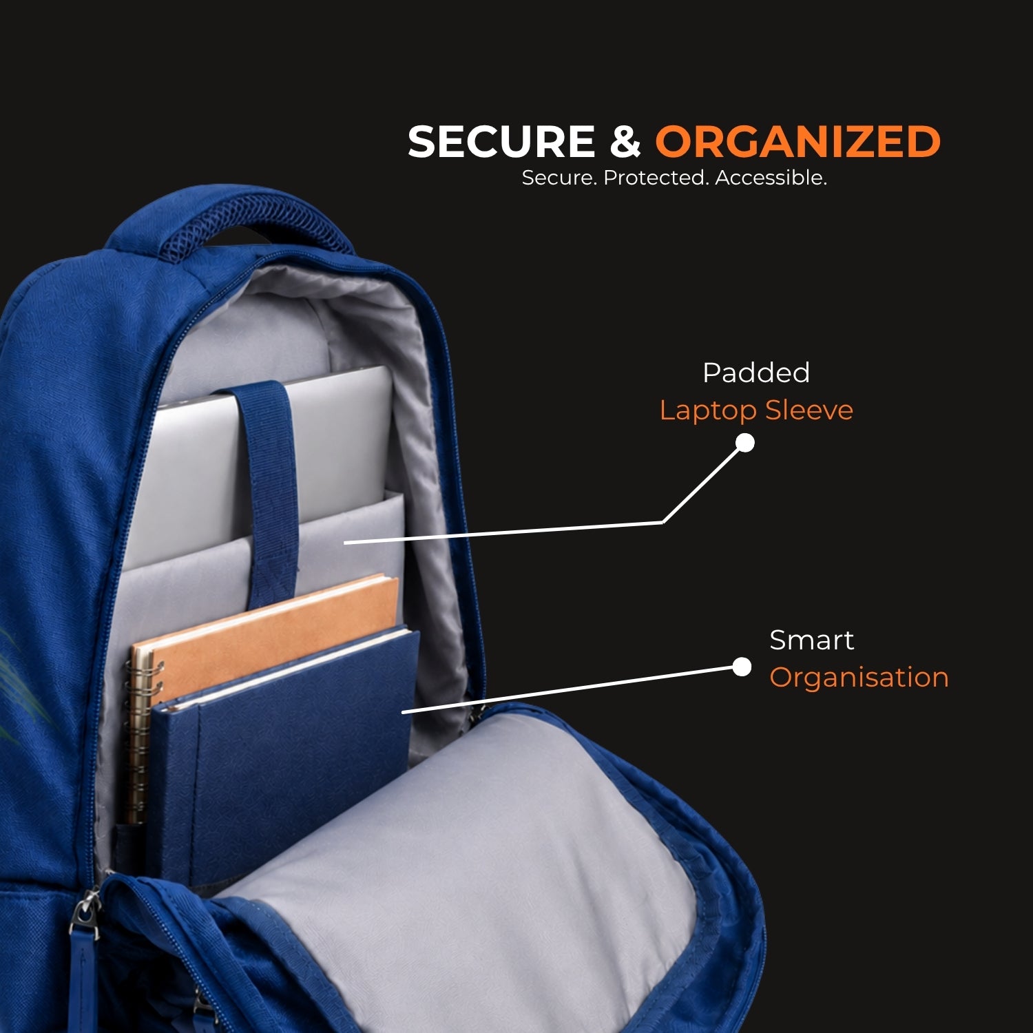 Navy Blue Laptop Backpack