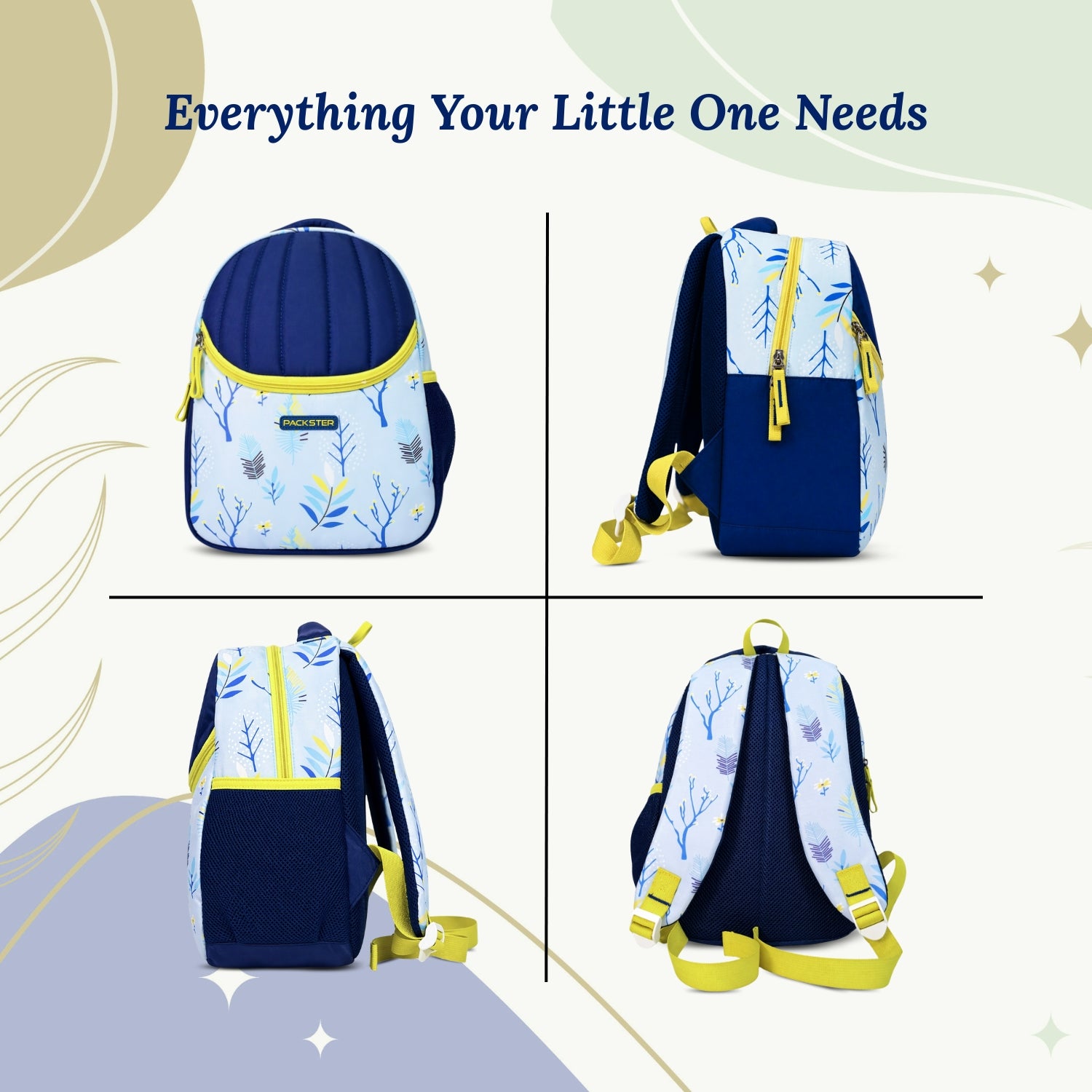 Packster SMALL-IRNIMATE Snow 9L Toddler Backpack | Knit Twill Polyester | Water-Resistant Kids School Bag | Padded Back | Bottle Holder | Adjustable Straps | School bag for kids 2-5 Years