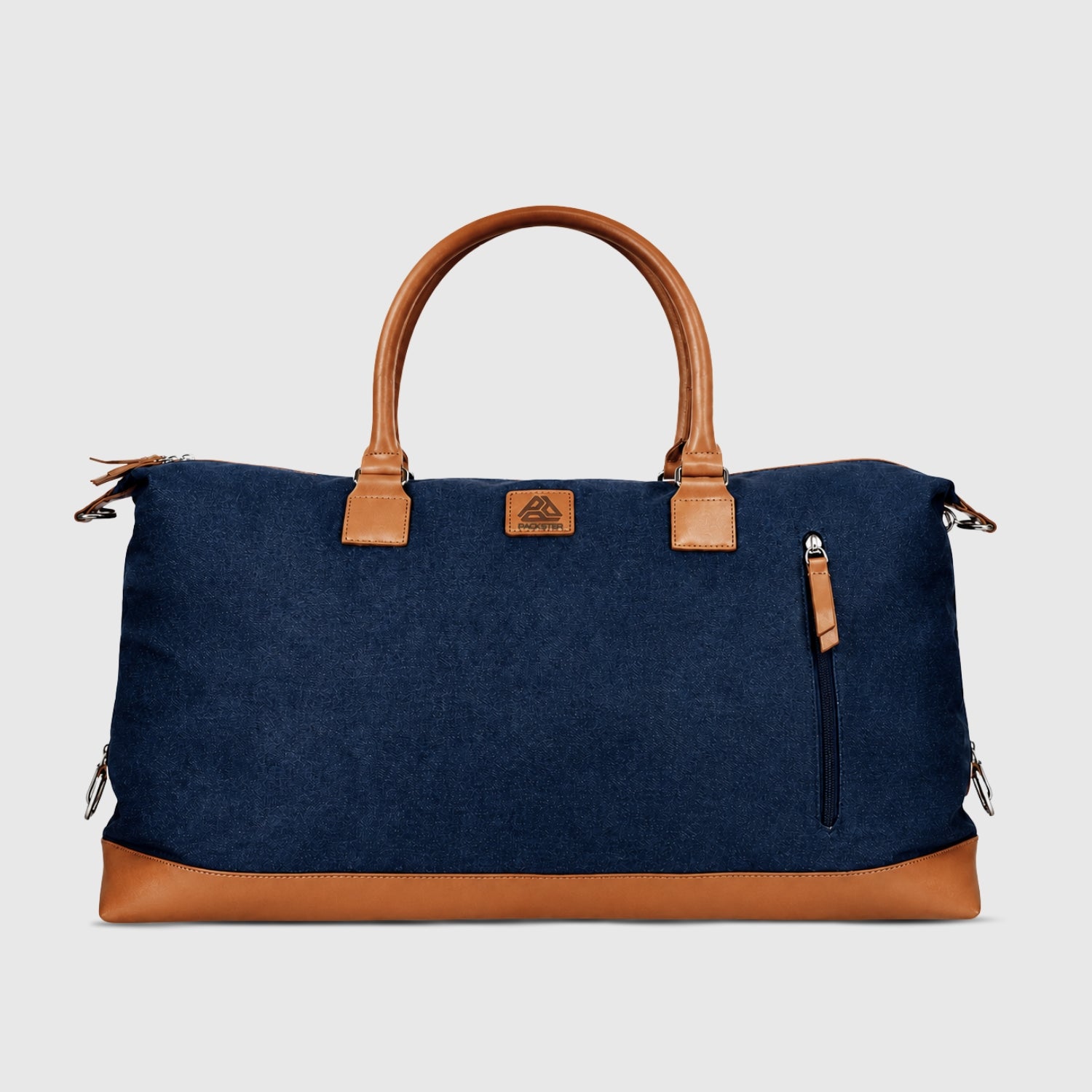  Navy + Tan Weekender Duffle Bag for Men