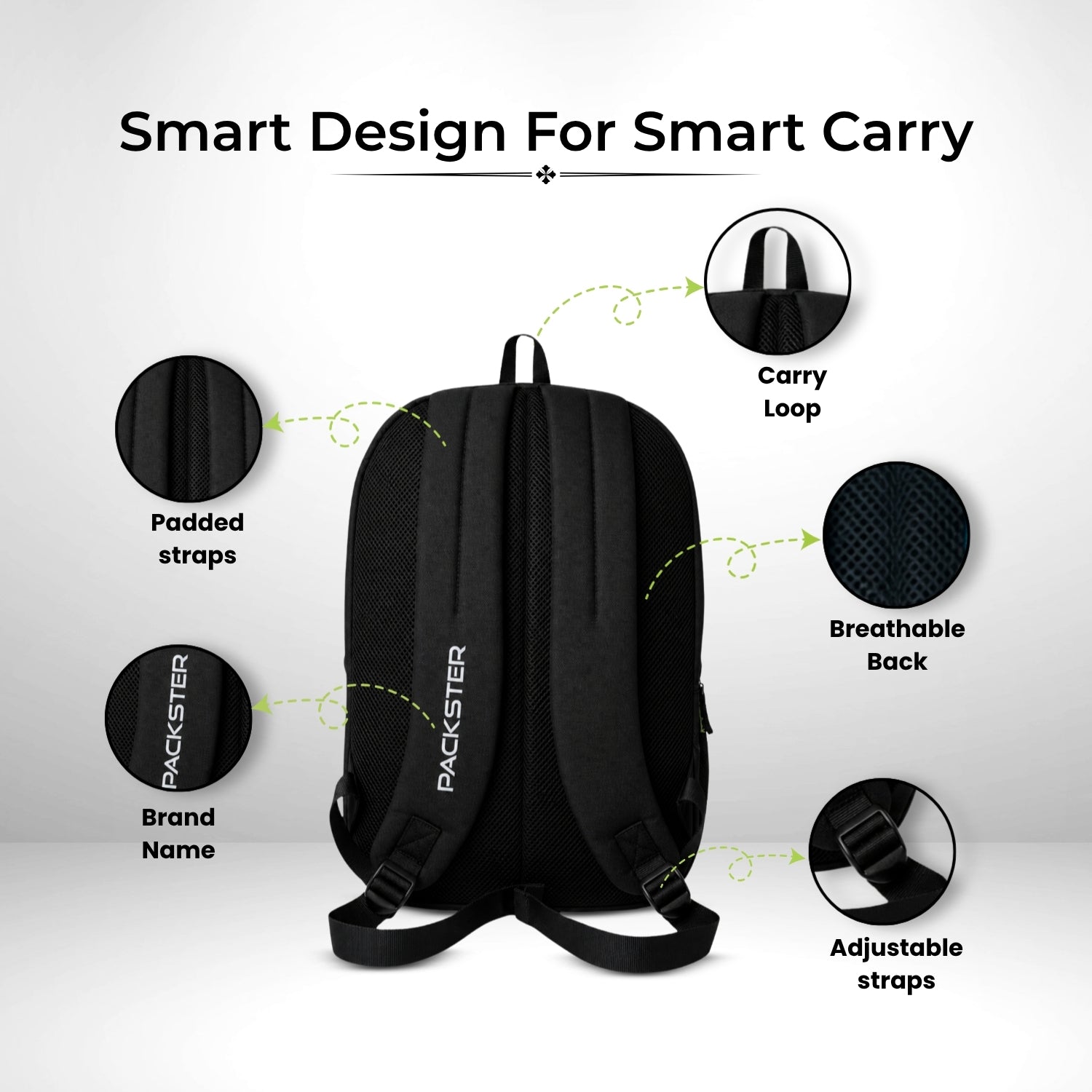Packster Volt 27L Black Casual Backpack for Men & Women